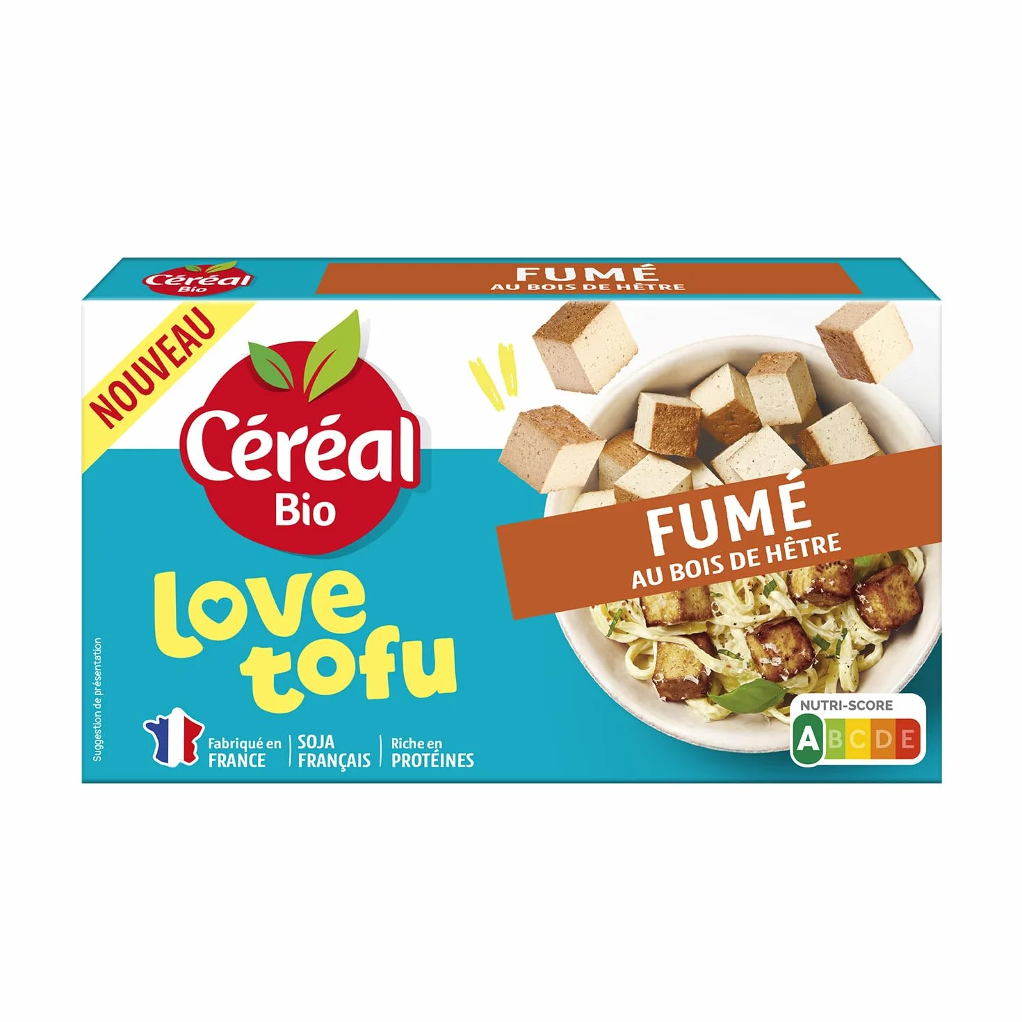 CÉRÉAL BIO – Tofu Fumé Bio – Riche en Protéines – Fabriqué en France – Alternative Végétale – Nutri-Score A – 200 g