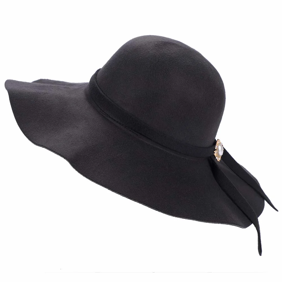 IBLUELOVER Chapeau Hiver Femme Chaud en Feutre Laine Vintage Jazz Hat Pliable Bowler Hats Capeline