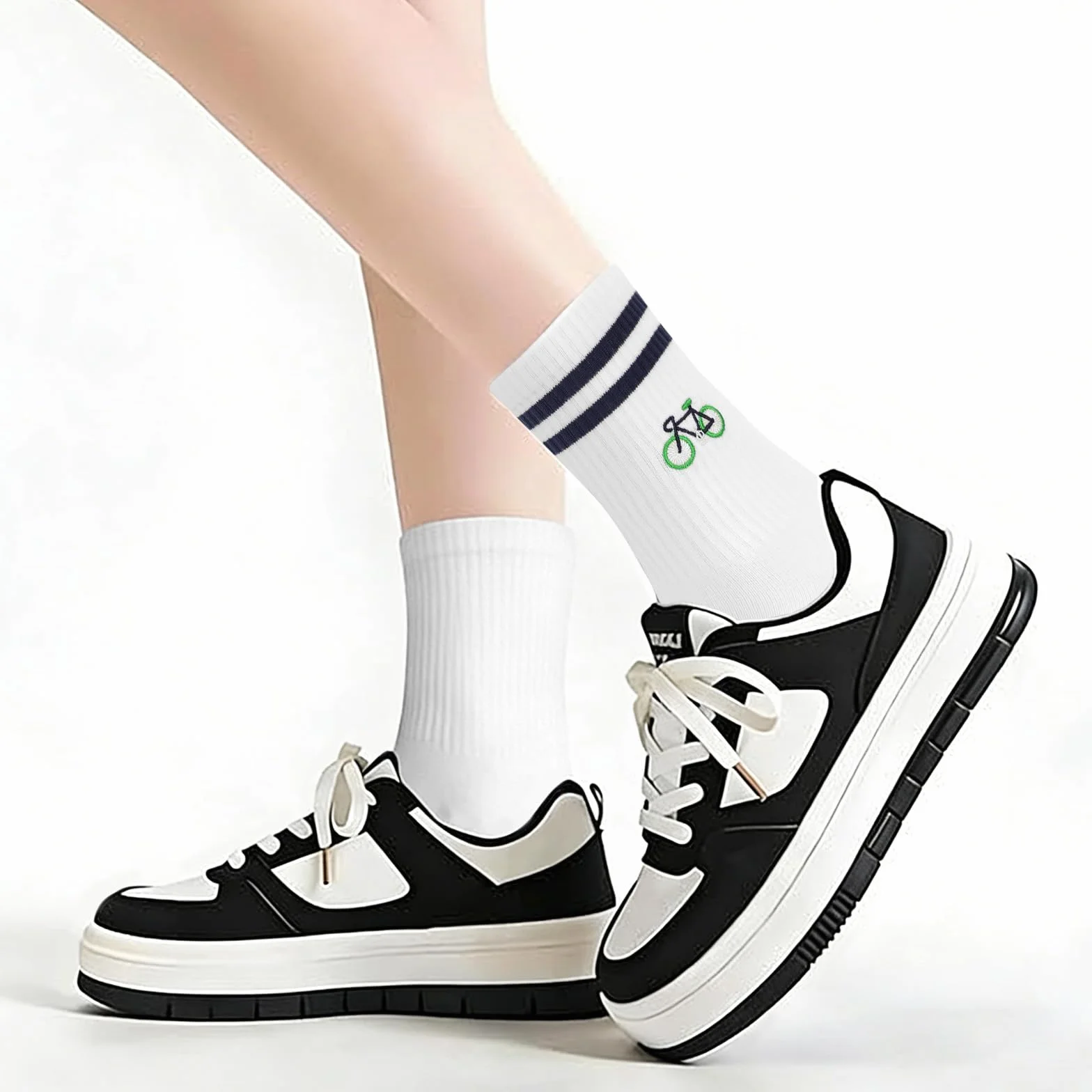 Chaussettes de Vélo Amusantes Motif Cycliste - Chaussettes de Tennis Vélo