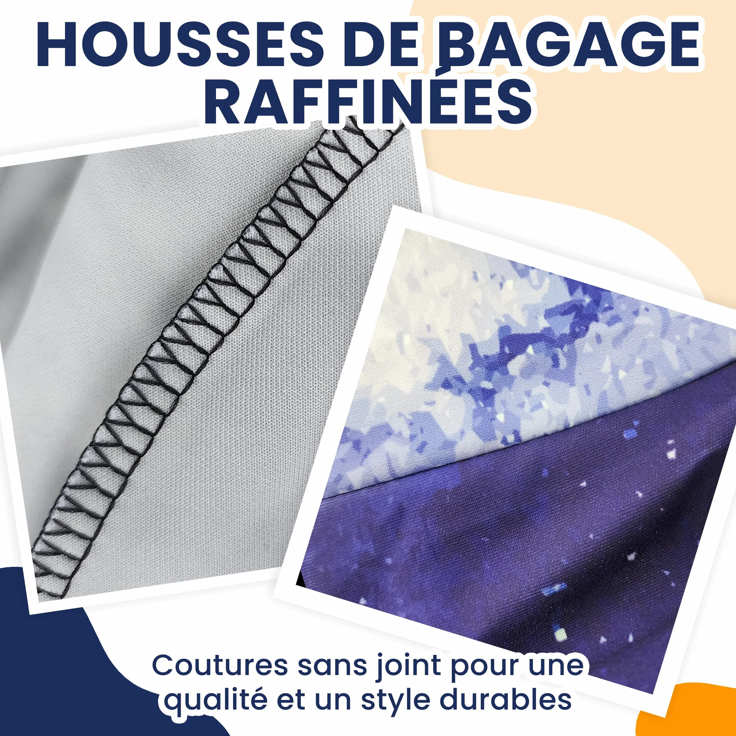Housse de protection de valise avec fermeture éclair et étiquette de bagage