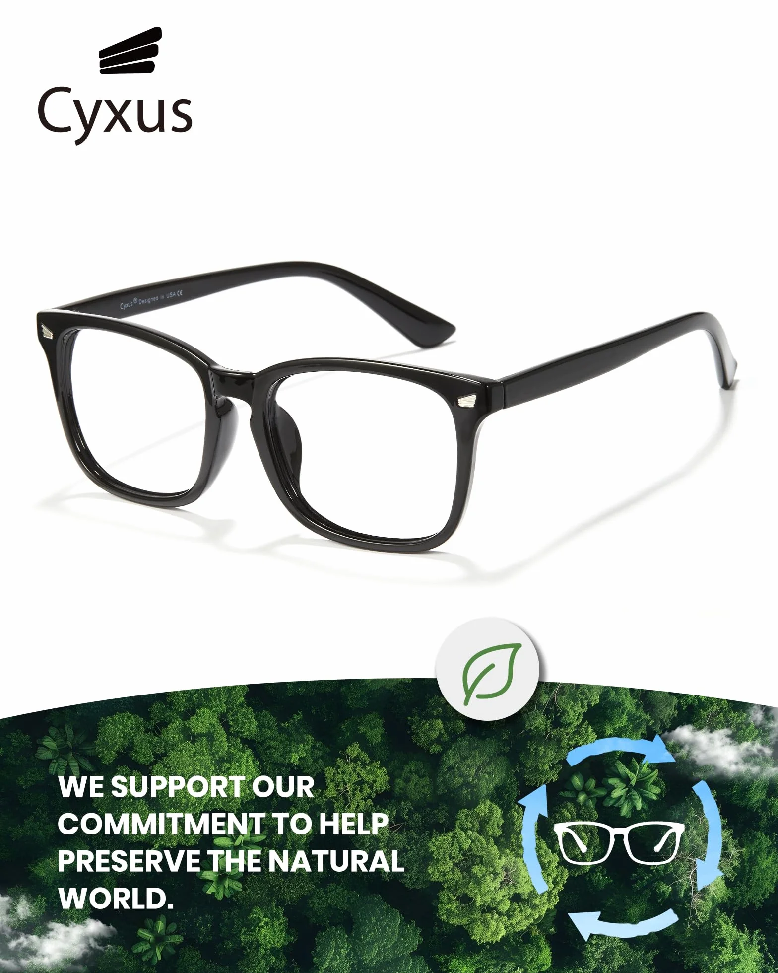 Cyxus lunettes anti-lumière bleue sans ordonnance verres de protection ordinateur jeu