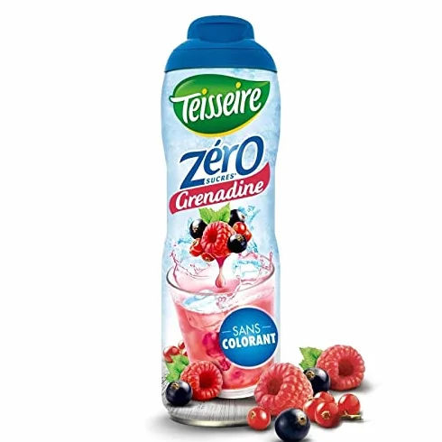 ZÉRO 0% DE SUCRE PARFUM GRENADINE 60CL, TEISSEIRE, LOT DE 4