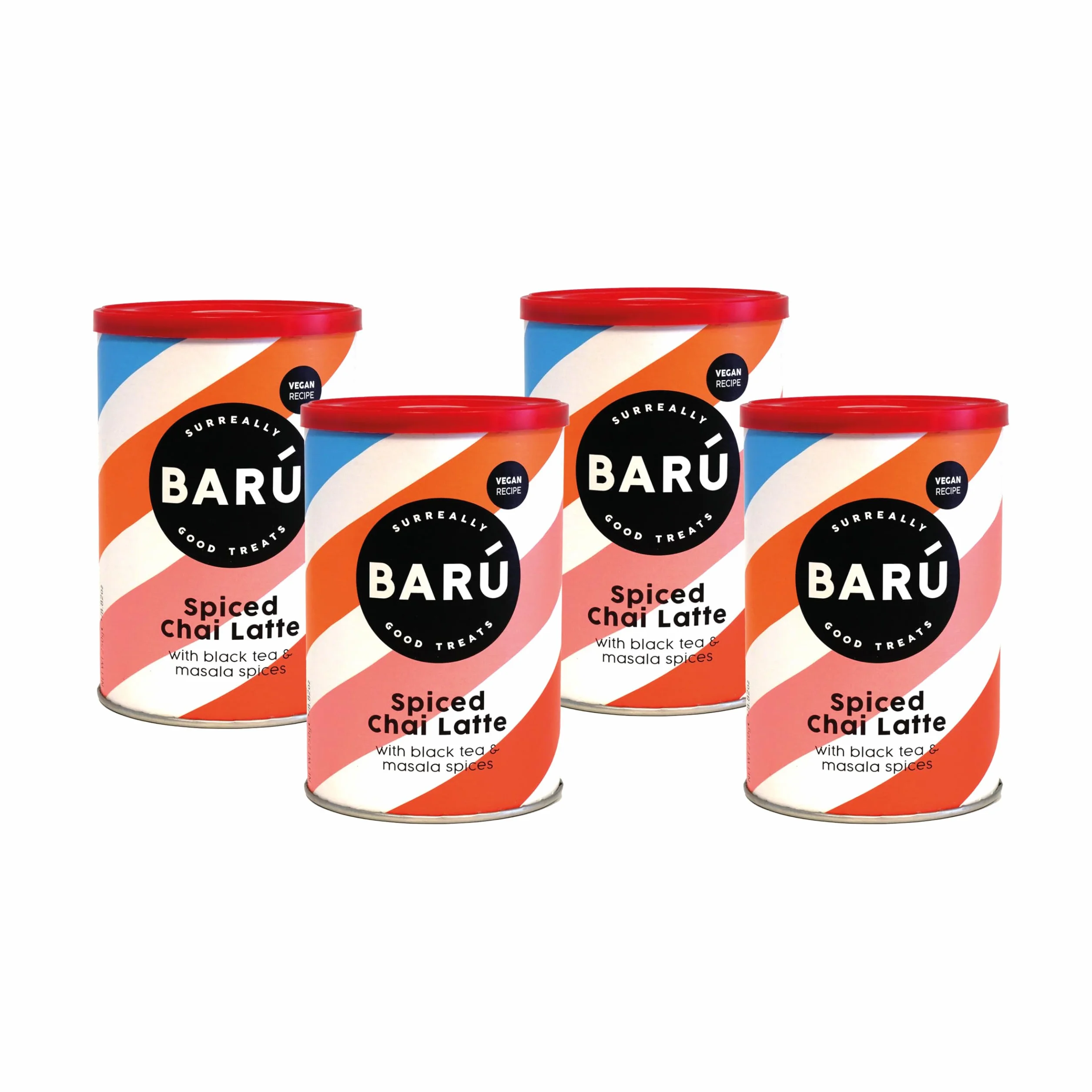 BARÚ Chai Latte Épicé – Thé instantané en poudre – 4 x 250 g – 64 portions