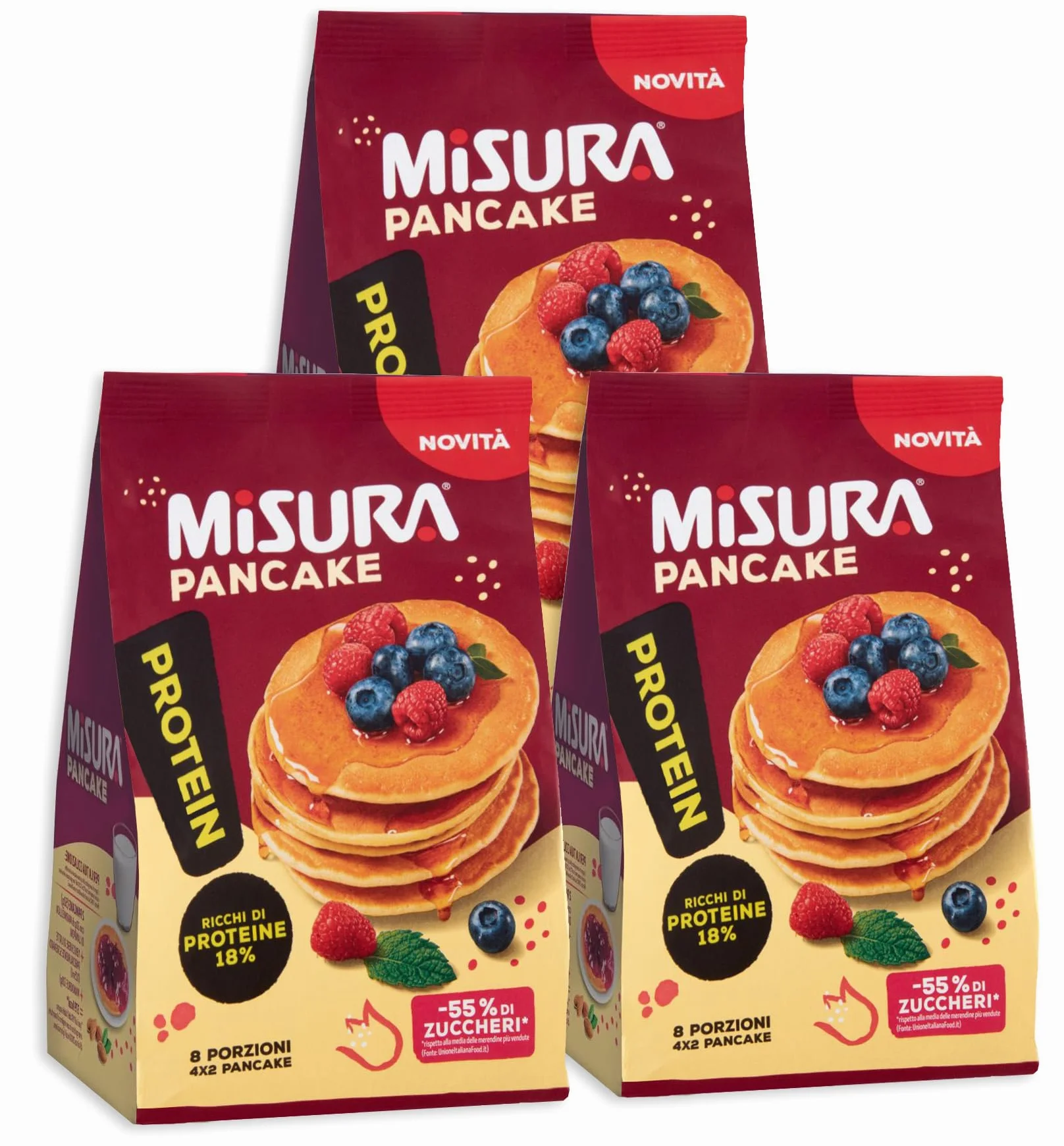 CAIYA Misura Protein Pancake Ricchi di Proteine e Meno Zuccheri 200 g – NOVITA' 2024 [3 Confezioni]