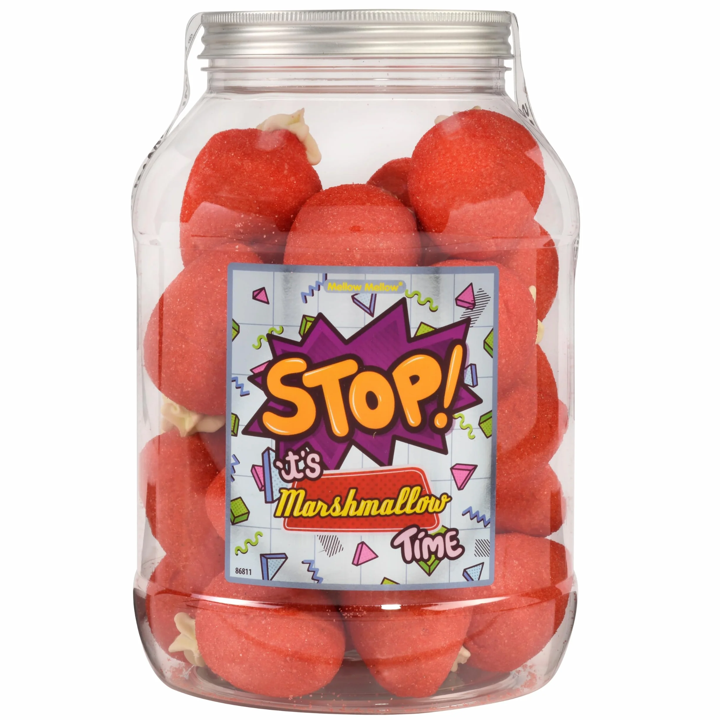 Mellow Mellow Géant Fraises Fruits Caoutchouc Marsh Mallows Mousse Sucre 40 Pièces 720g