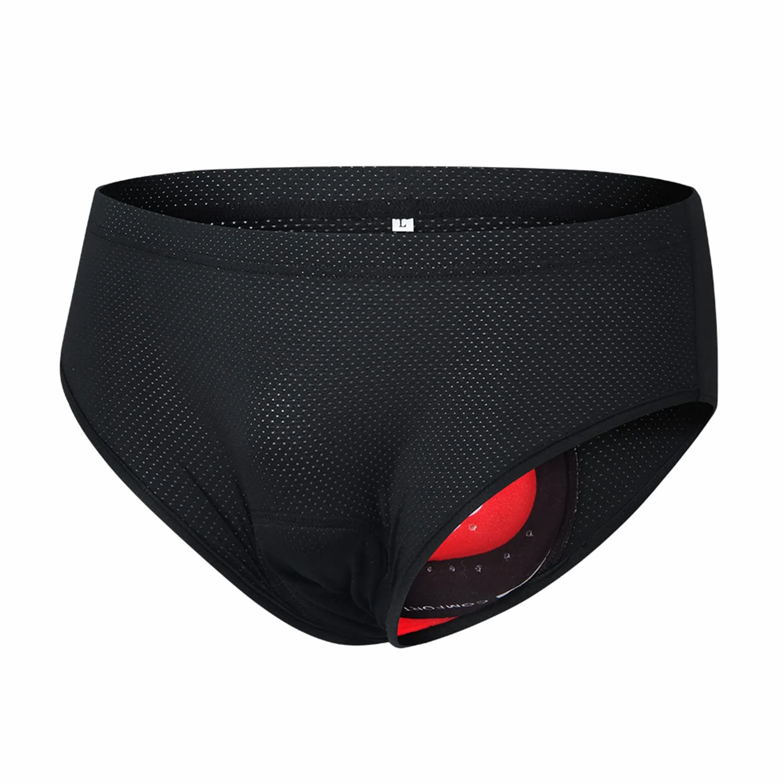 JINGRU Sous-Vêtements de Vélo pour Hommes - Slips Rembourrés Respirants Noir Taille L