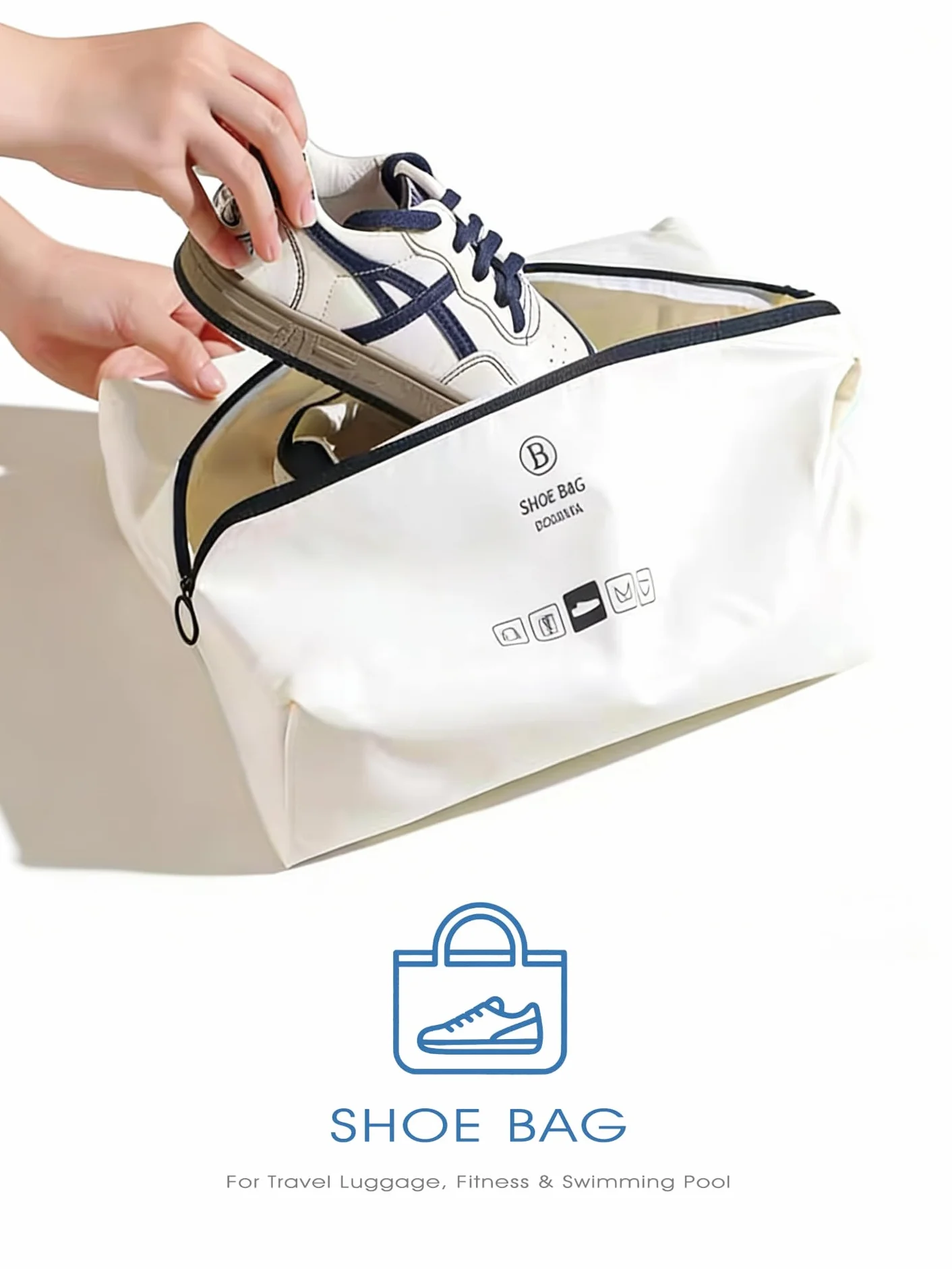 Lammcou Sac à Chaussures Étanche Voyage TPU T400 Wetbag Pochette Chaussures Valise Sport Piscine Noir