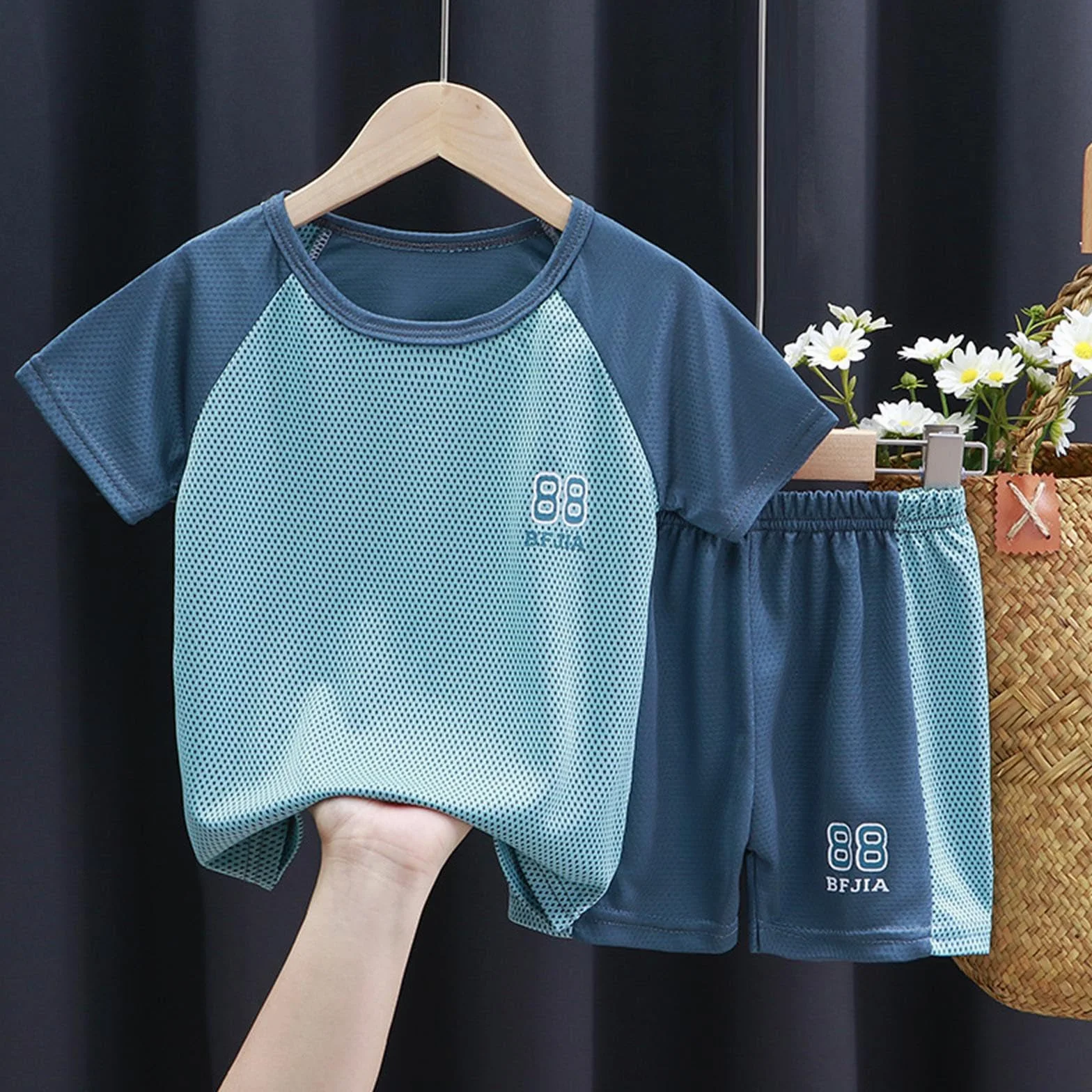 Ensemble t-shirt et short pour enfants - Séchage rapide - Vêtements de maternelle