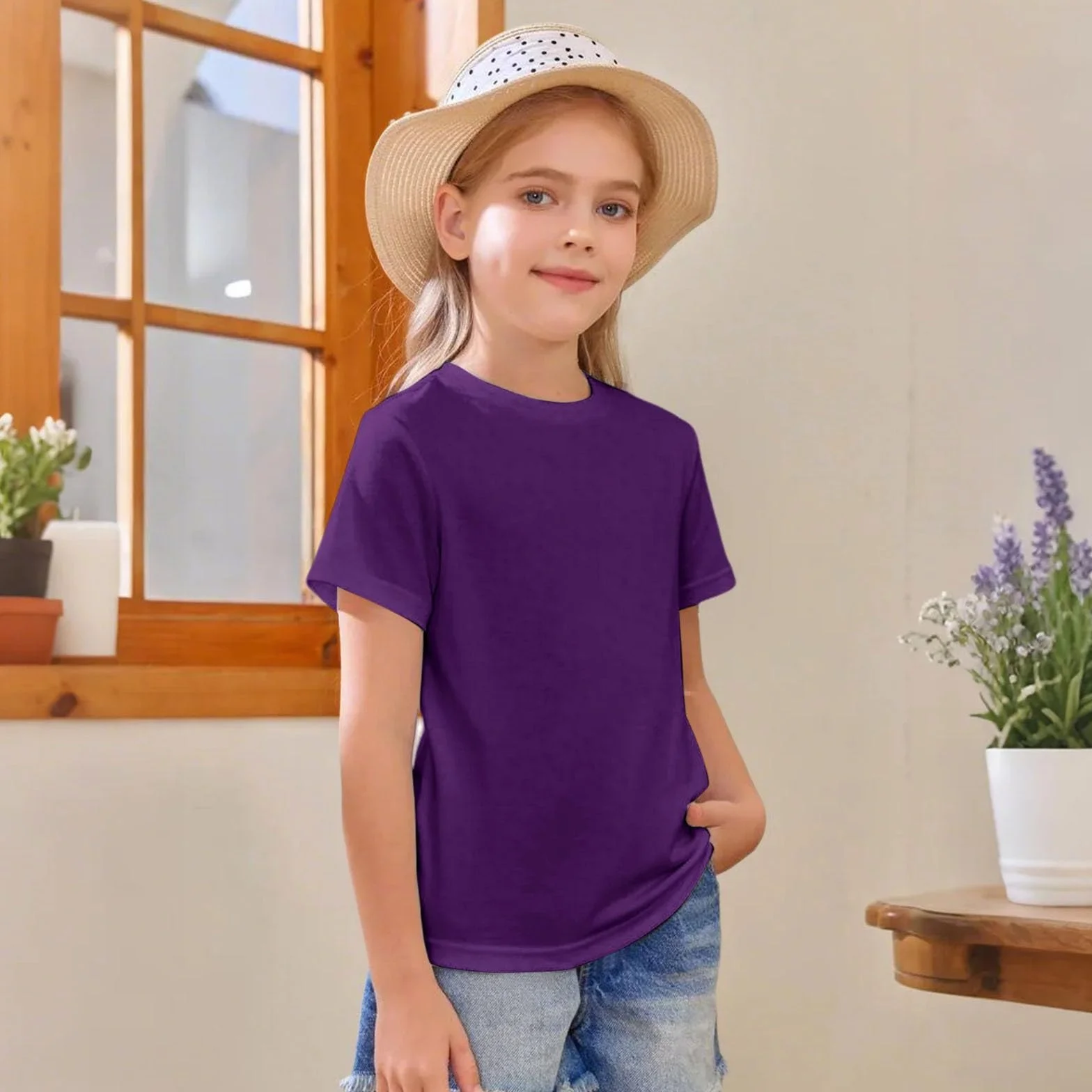 T-shirts d'été à manches courtes pour enfants - Confortables et doux - Basiques décontractés