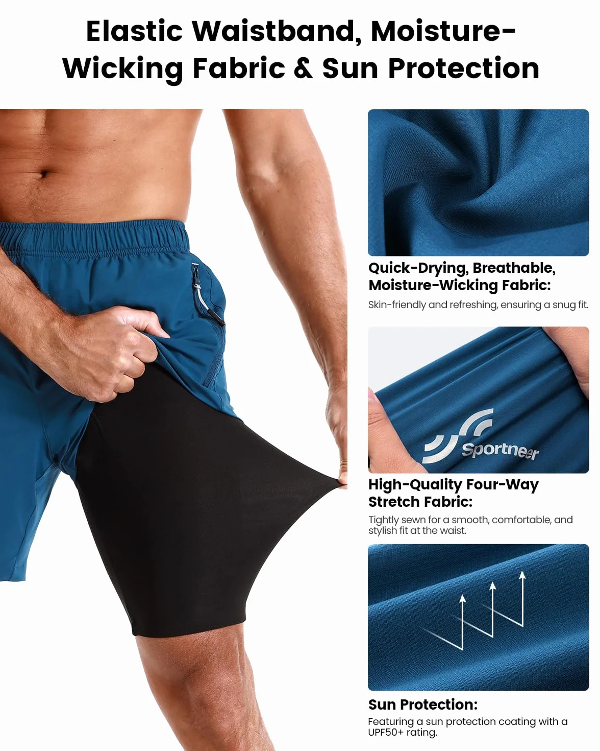 Sportneer Pantalon de cyclisme homme rembourrage 3D Taille M 3XL