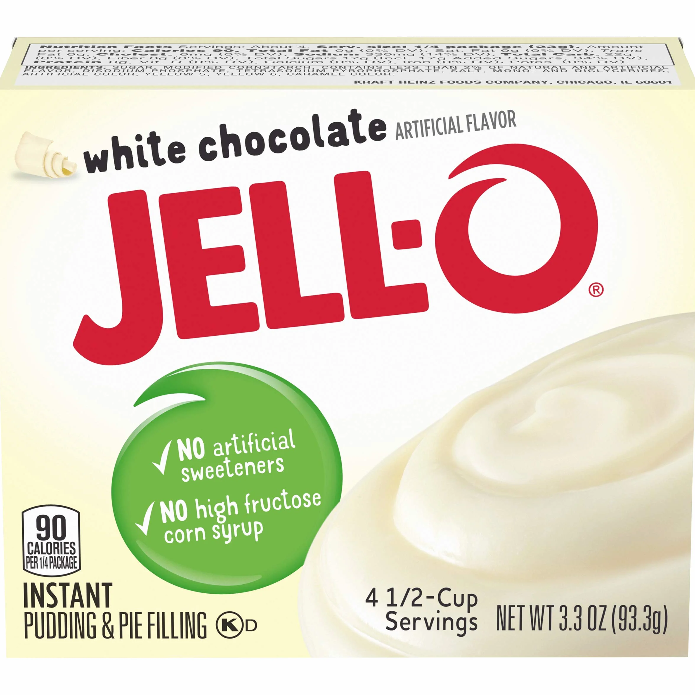 Jell-O Instant Pudding and Pie Filling, White Chocolate, 3.3-Ounce, Pack of 6