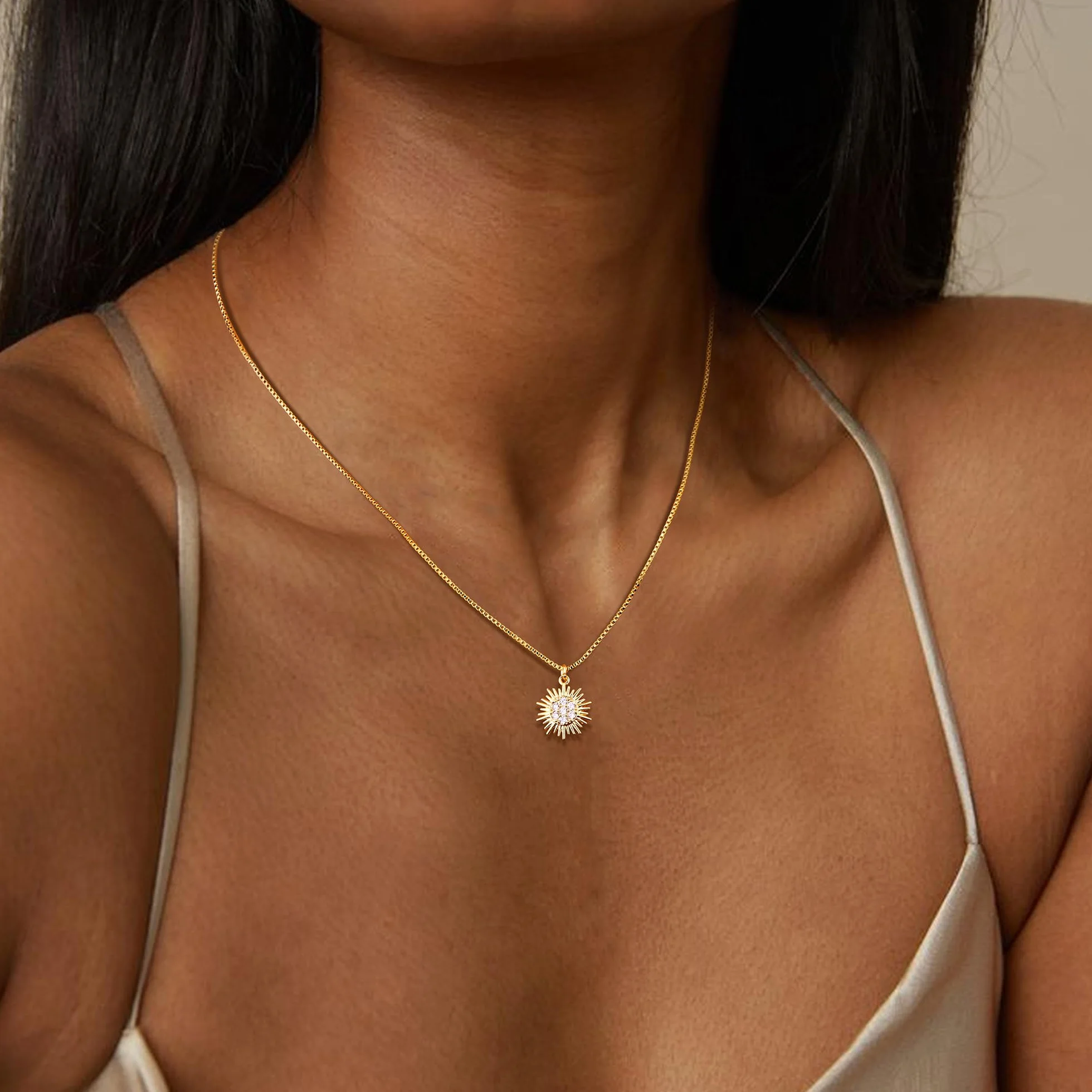 Kakonia Colliers Femmes Or 14K Pendentif Personnalisé Chaîne Délicate Bijoux Tendance Empilés