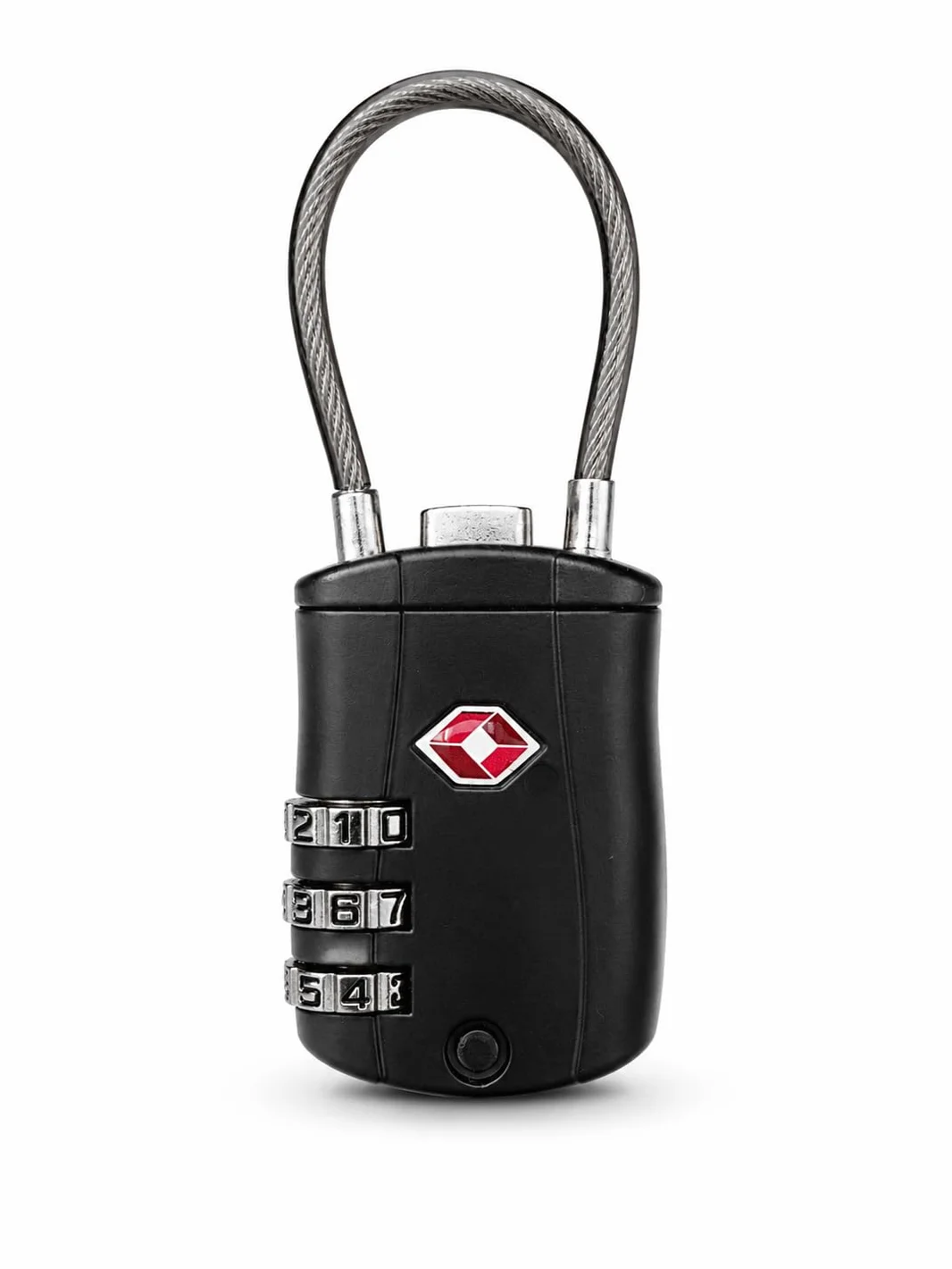 Cadenas TSA à combinaison 3 chiffres pour valise, alliage de zinc, noir, 88 x 31 x 14 mm