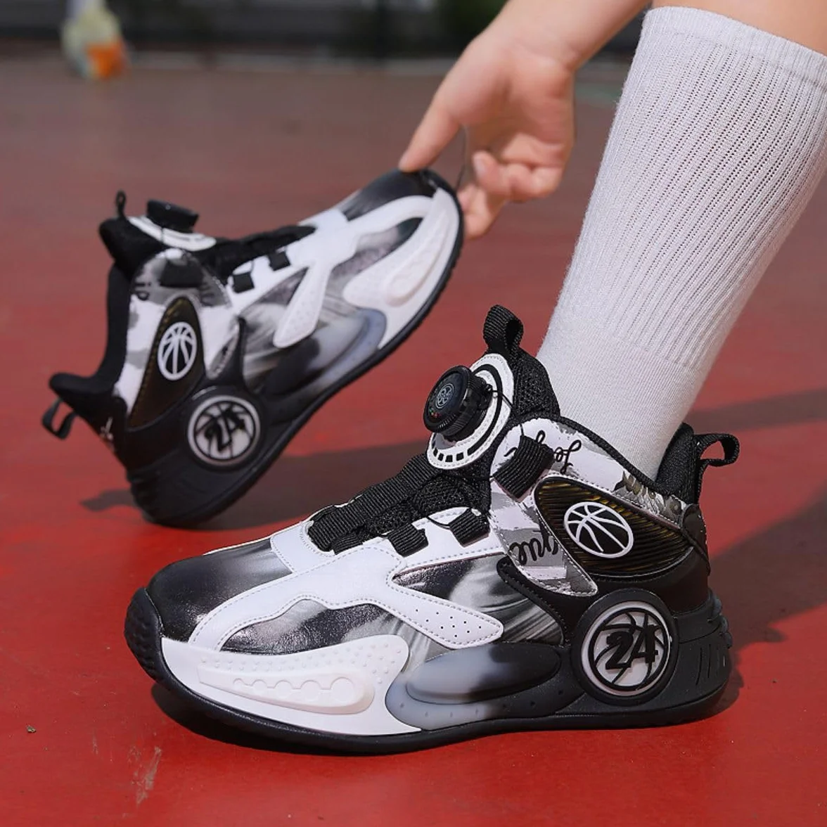 Chaussures de Basket-Ball Enfants Garçons Filles Sport Course Athlétique