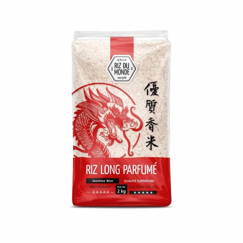 RIZ DU MONDE Riz Long Parfumé Dragon 2kg - Douceur Asiatique Venue du Ciel - Saveurs Exotiques en un Grain! - Le Lot De 3