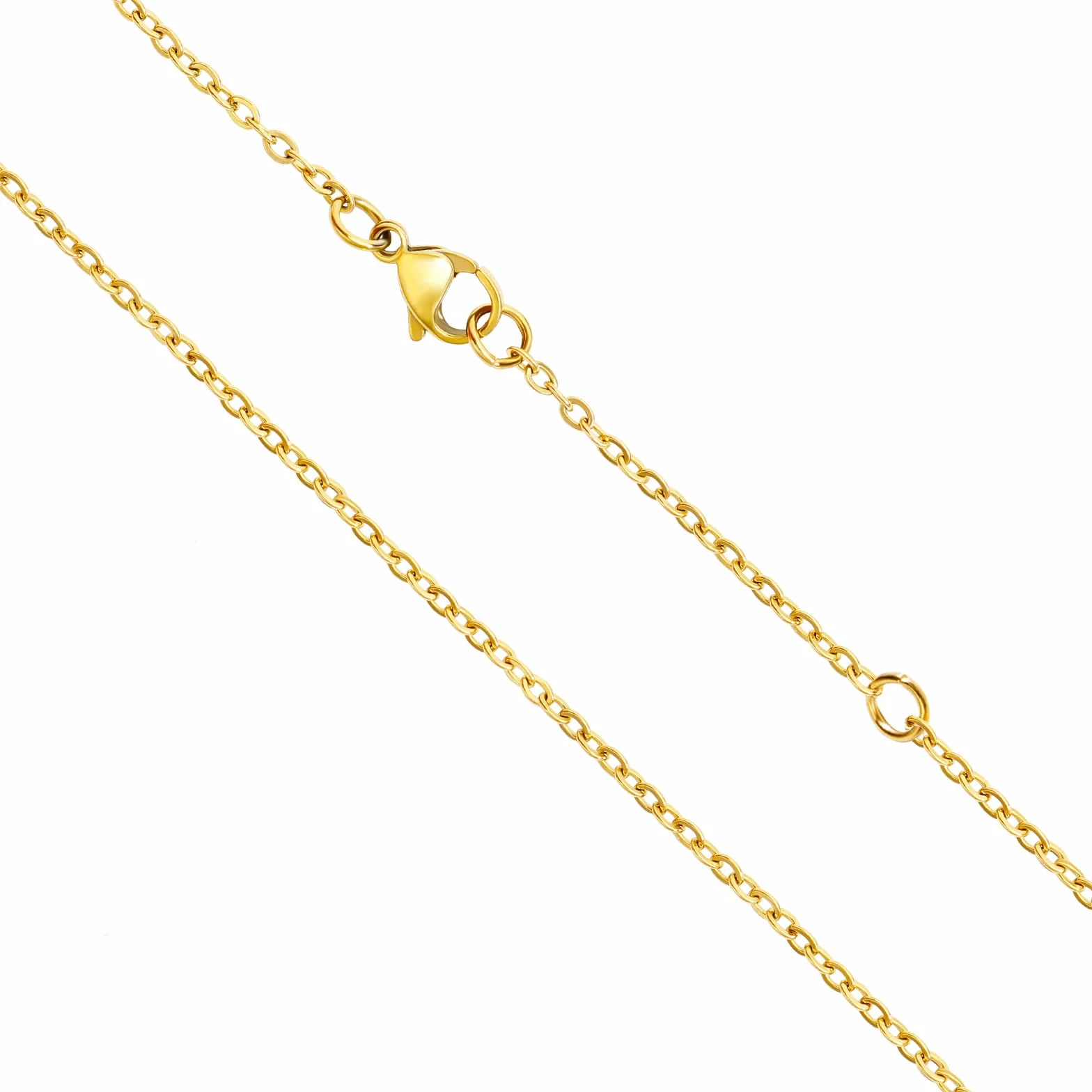 OSTAN Chaîne maille forçat dorée pour femme 1,4 mm 40-100 cm + 5 cm