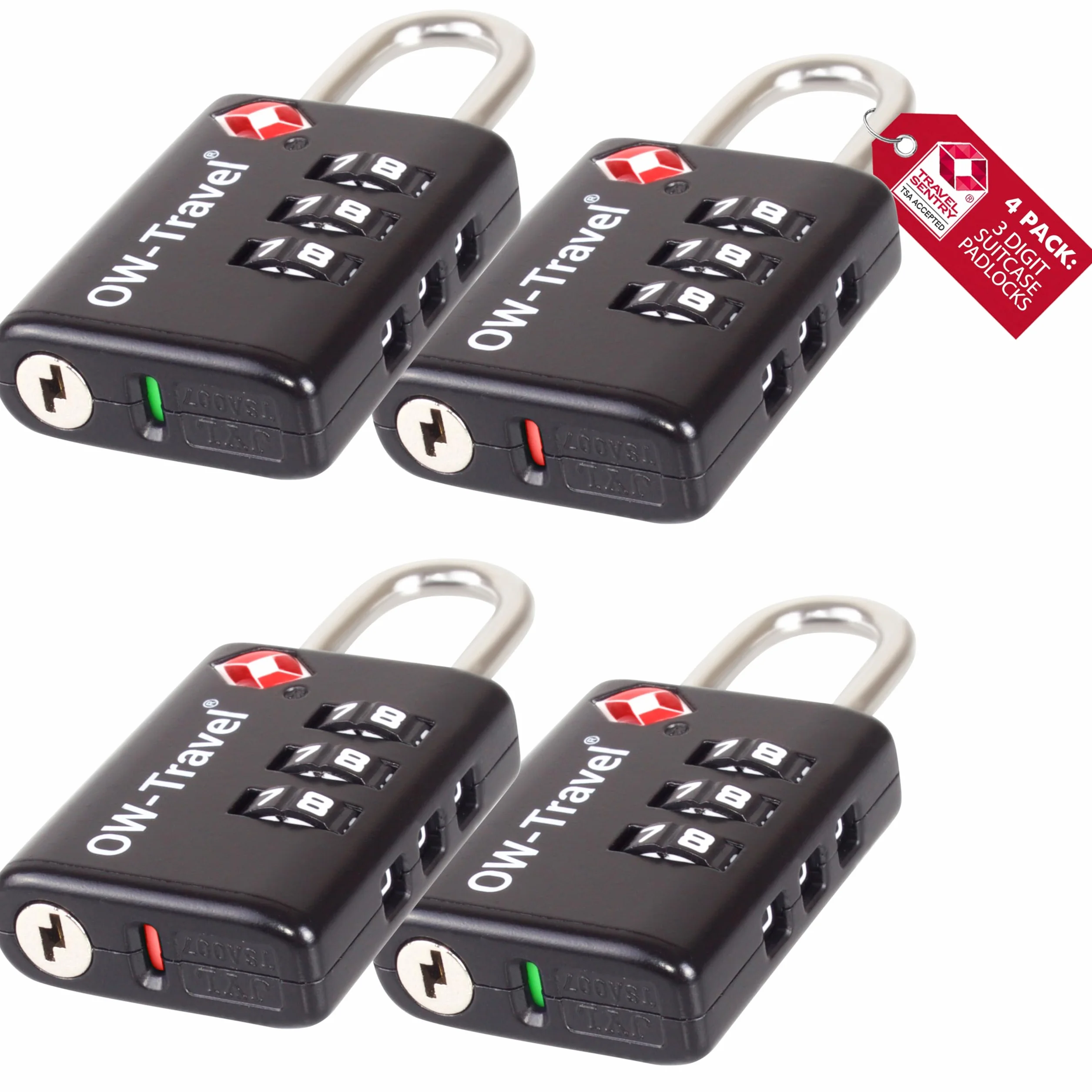 Cadenas TSA pour Valise avec Indicateur d'Ouverture, Code 3 Chiffres Antivol Bagages Avion