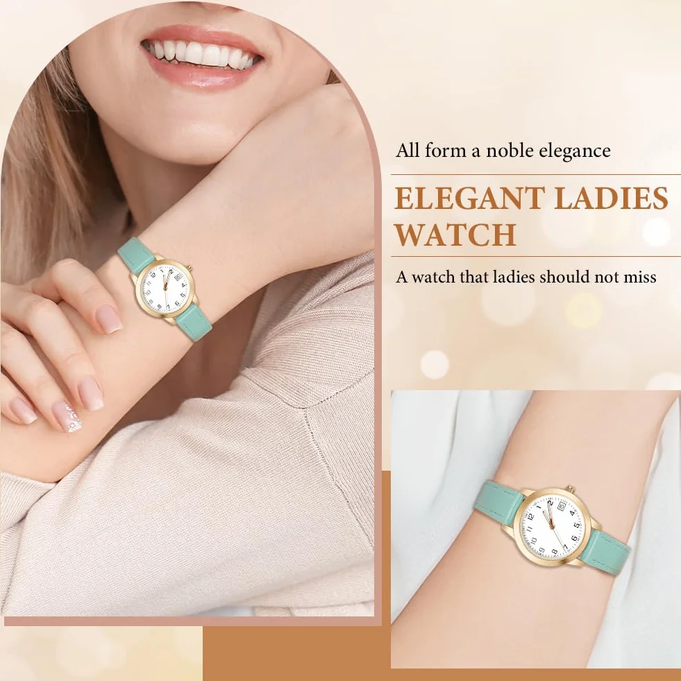 OFFCUP Montre Femme Bracelet Cuir Analogique Quartz Poignet Ladies