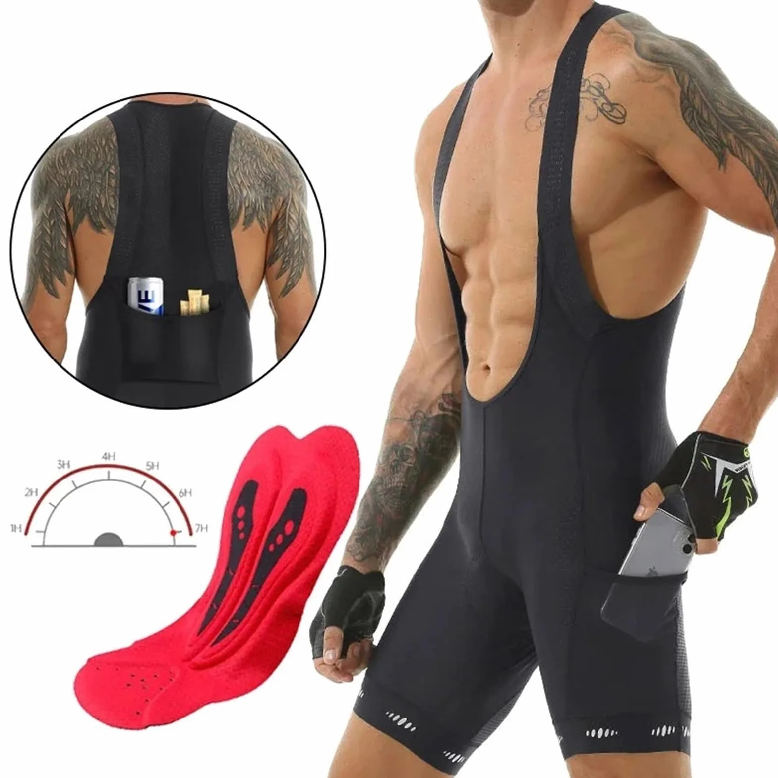 Cuissard à Bretelles Cyclisme Homme Competitive Edition Polyester Séchage Rapide Poche