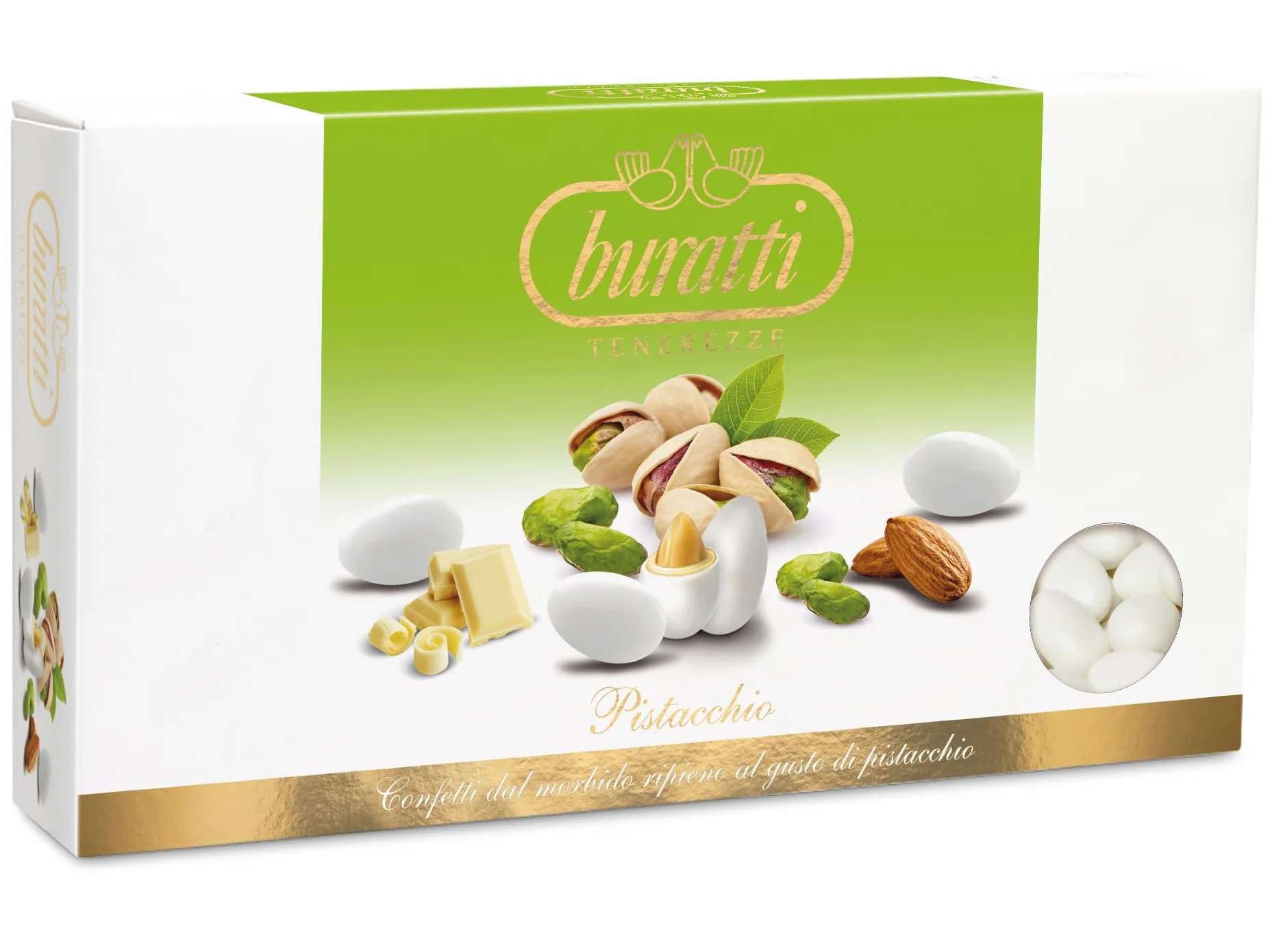 Buratti Confetti Dragées à l'amande Recouverte de Chocolat Pistache 1 Kg
