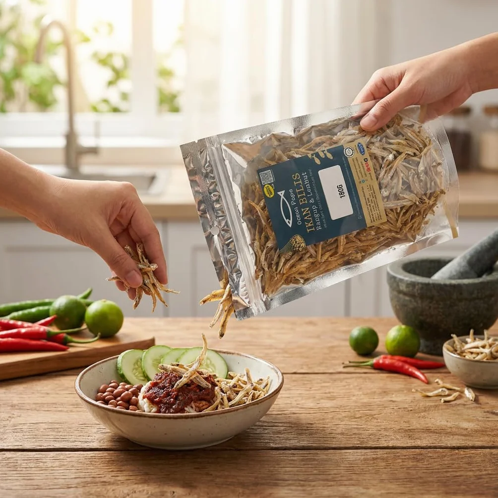 Ikan Bilis Anchois Séchés Croustillants & Tendres - Qualité Premium pour Cuisine Asiatique - 180g