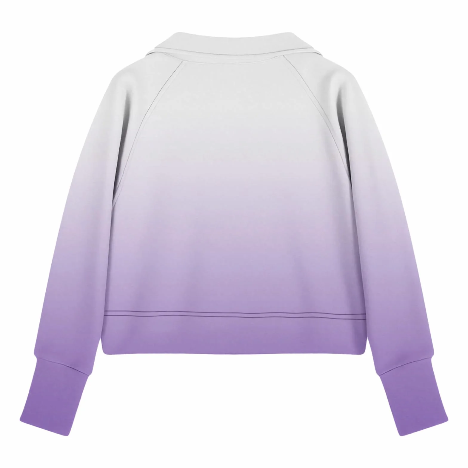 Sweat-shirt à manches longues pour filles avec demi-fermeture éclair - Haut court tendance Y2K - Pull dégradé chaud avec trou pour le pouce