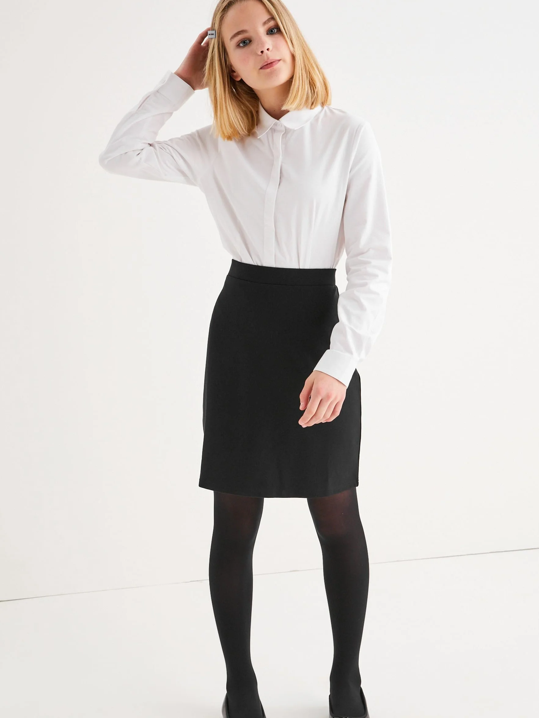 Jupe Crayon Jersey Stretch Enfiler Fille École