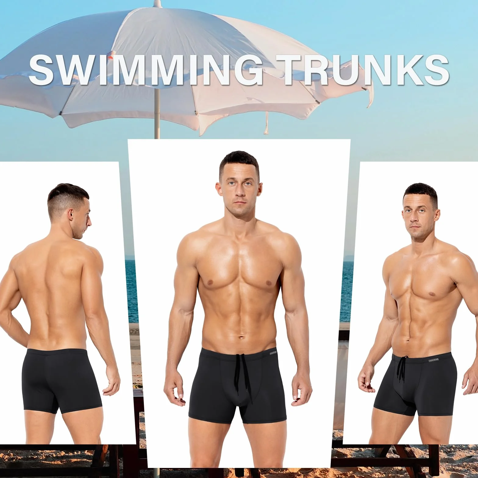 Arjen Kroos Maillot de Bain Homme Boxer Short Séchage Rapide Calecon Swim Trunks Cordon Serrage Réglable Piscine Plage
