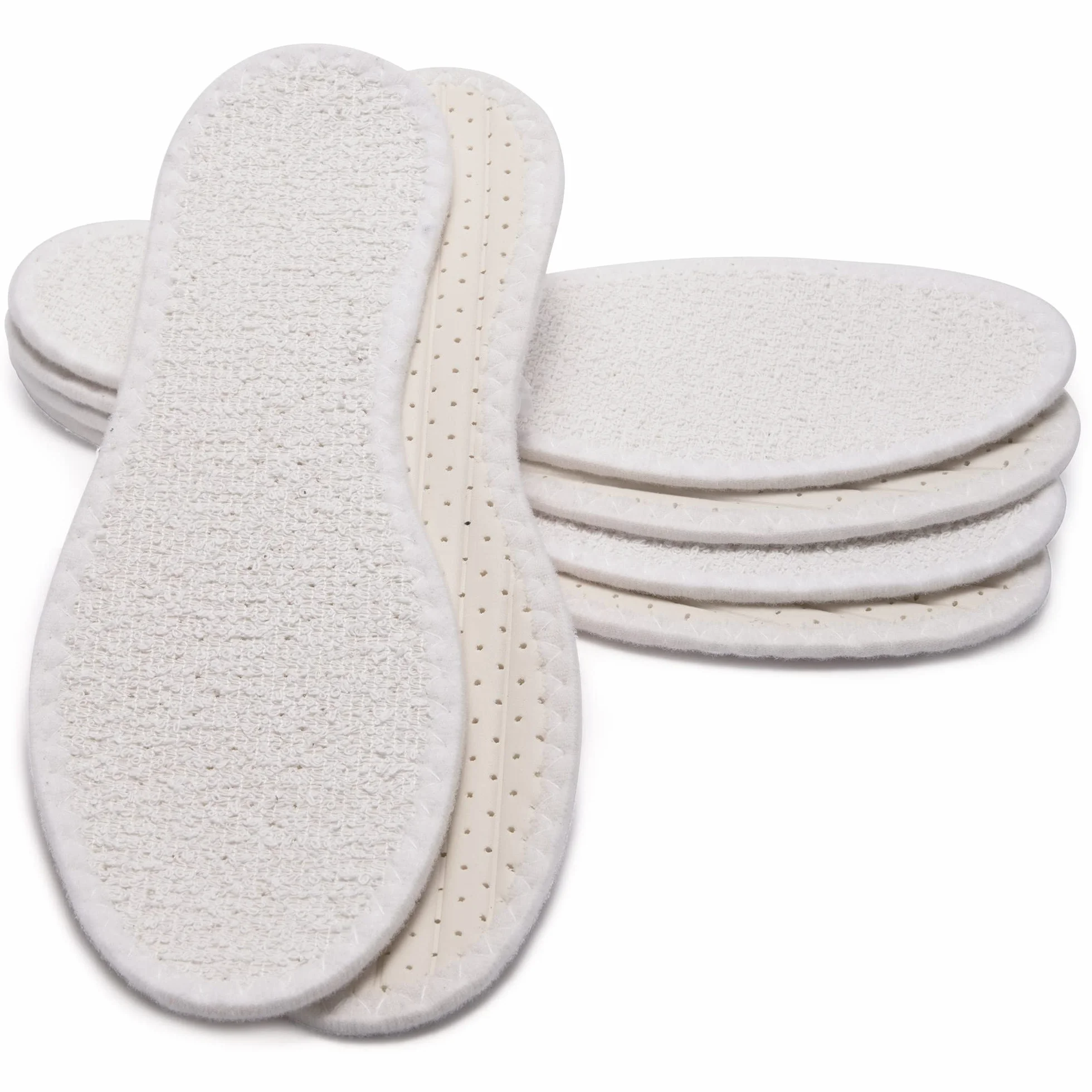 SULPO Lot de 3 paires semelles pieds nus coton éponge amortissement latex pointures 36-47