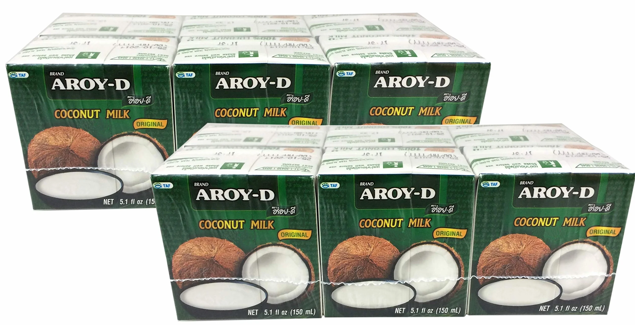 Aroy-D - Lait de coco avec E435, paquet de 12 (12 x 150 ml)