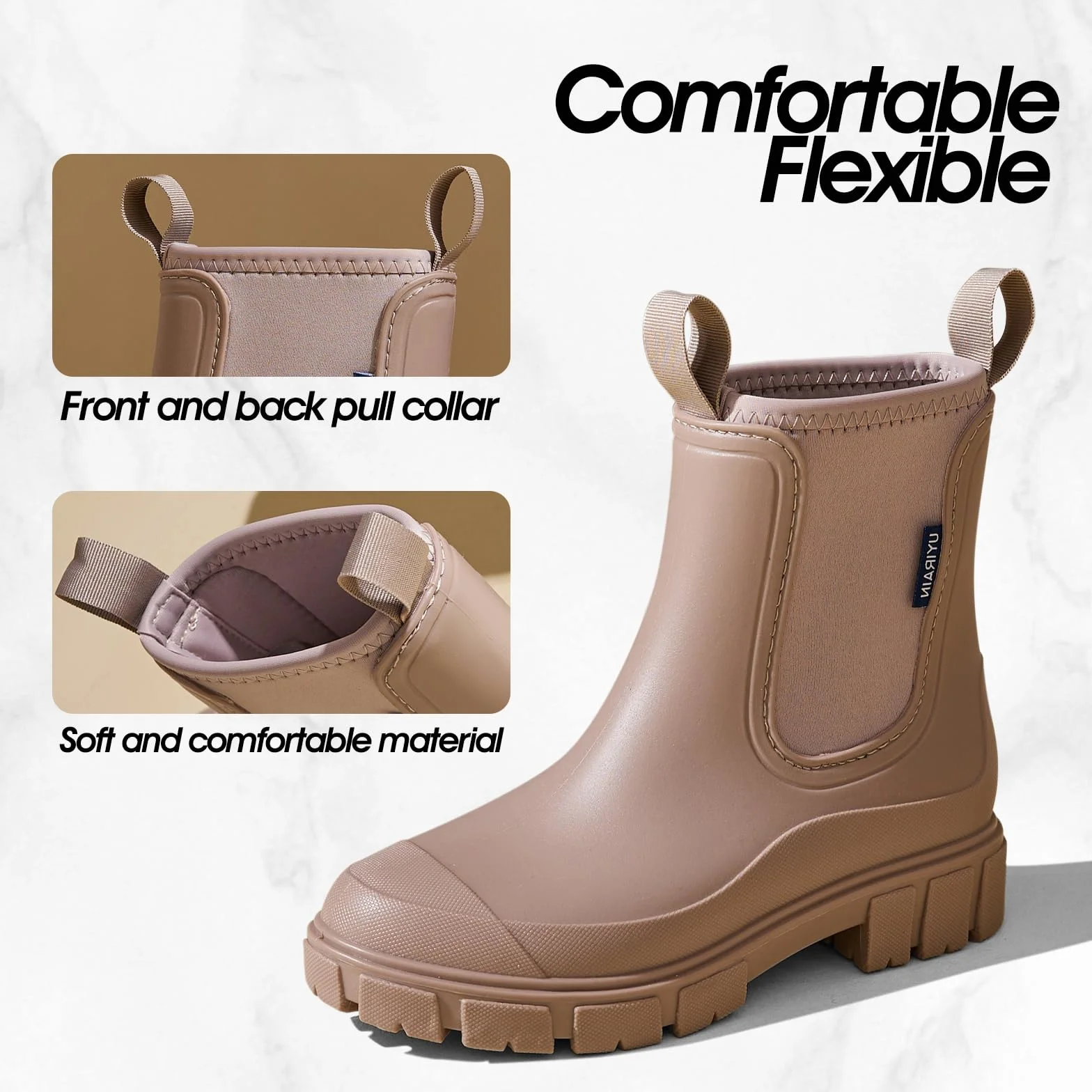 Bottes de Pluie Femmes Chelsea étanches Antidérapantes Jardin Travail 35-40 EU