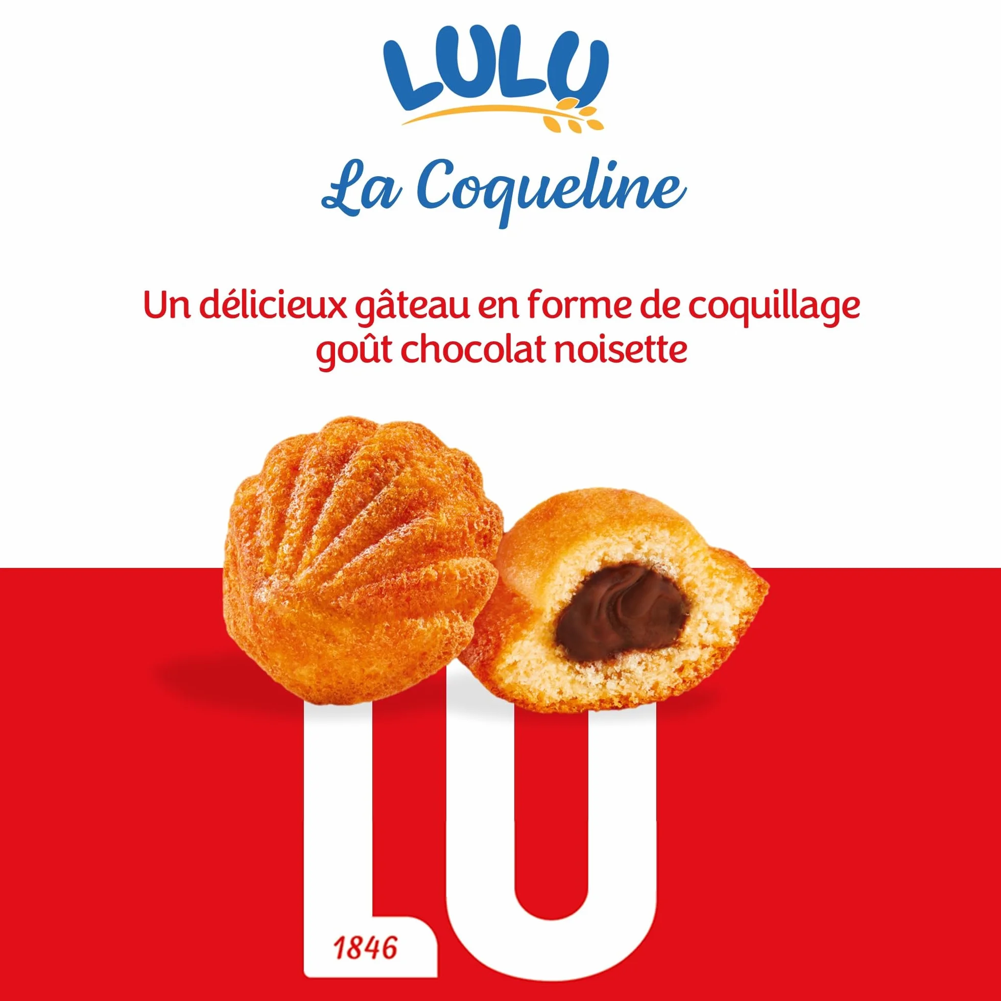 LU - La Boîte Chocolatée Lulu - Lot de Biscuits et Gâteaux - 4 x Lulu La Barquette Chocolat Noisettes - 2 x Lulu La Coqueline Chocolat - 4 x Lulu L'Ourson Chocolat - Lot de 10 Paquets soit 1,41kg