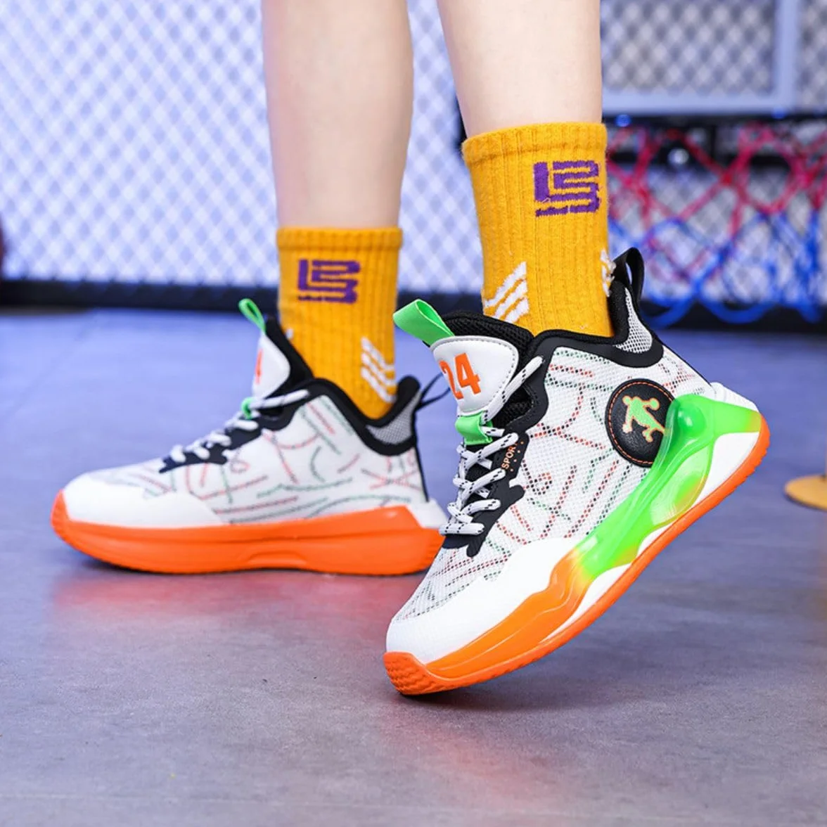 Chaussures de Basket-Ball pour Garçons et Filles de Sport et Course à Pied