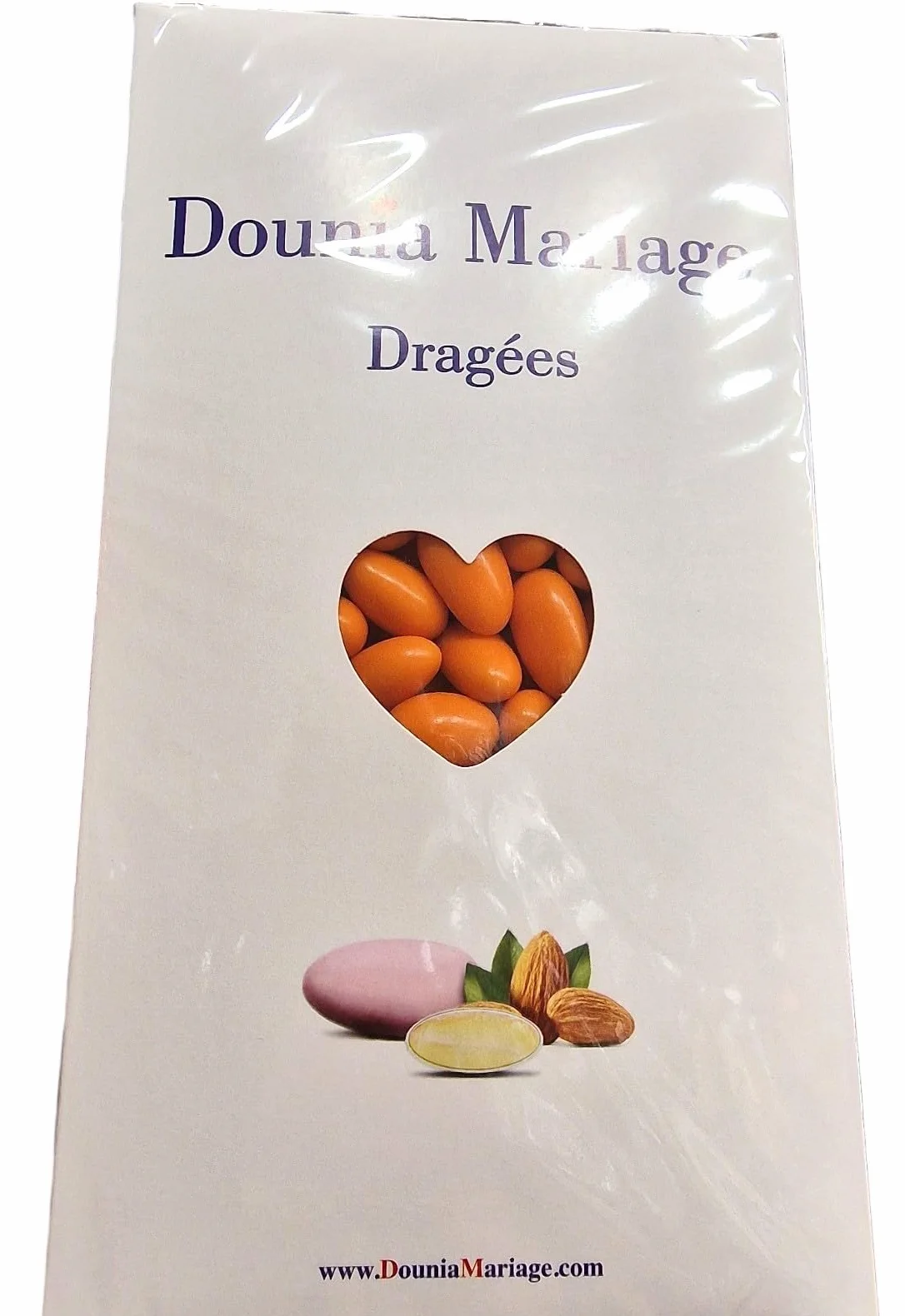 Coffret de Dragée aux amandes Orange 1 Kg 250 dragées