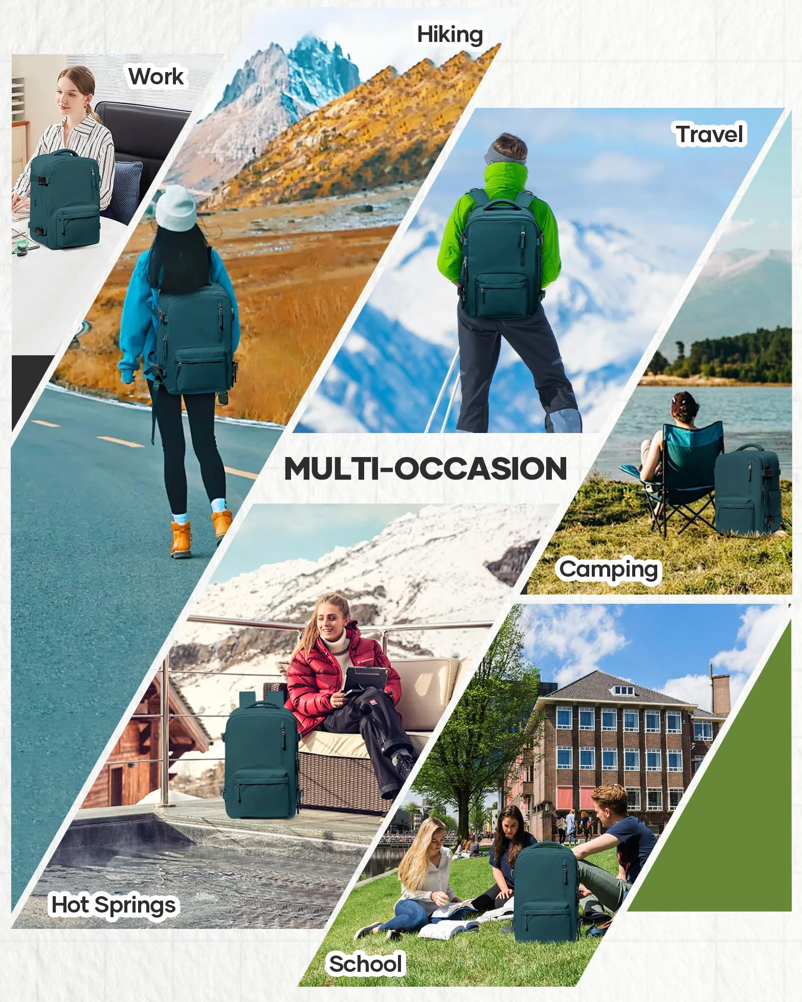 WEFLIER Sac à Dos de Compression Voyage 45×36×20 sous vide Imperméable Bleu