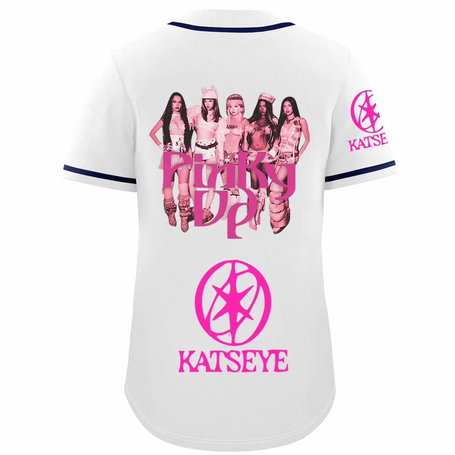 Katseye Beautiful Chaos Maillot De Baseball Rose à Manches Courtes Boutons Style Décontracté Hip-Hop Pour Fans