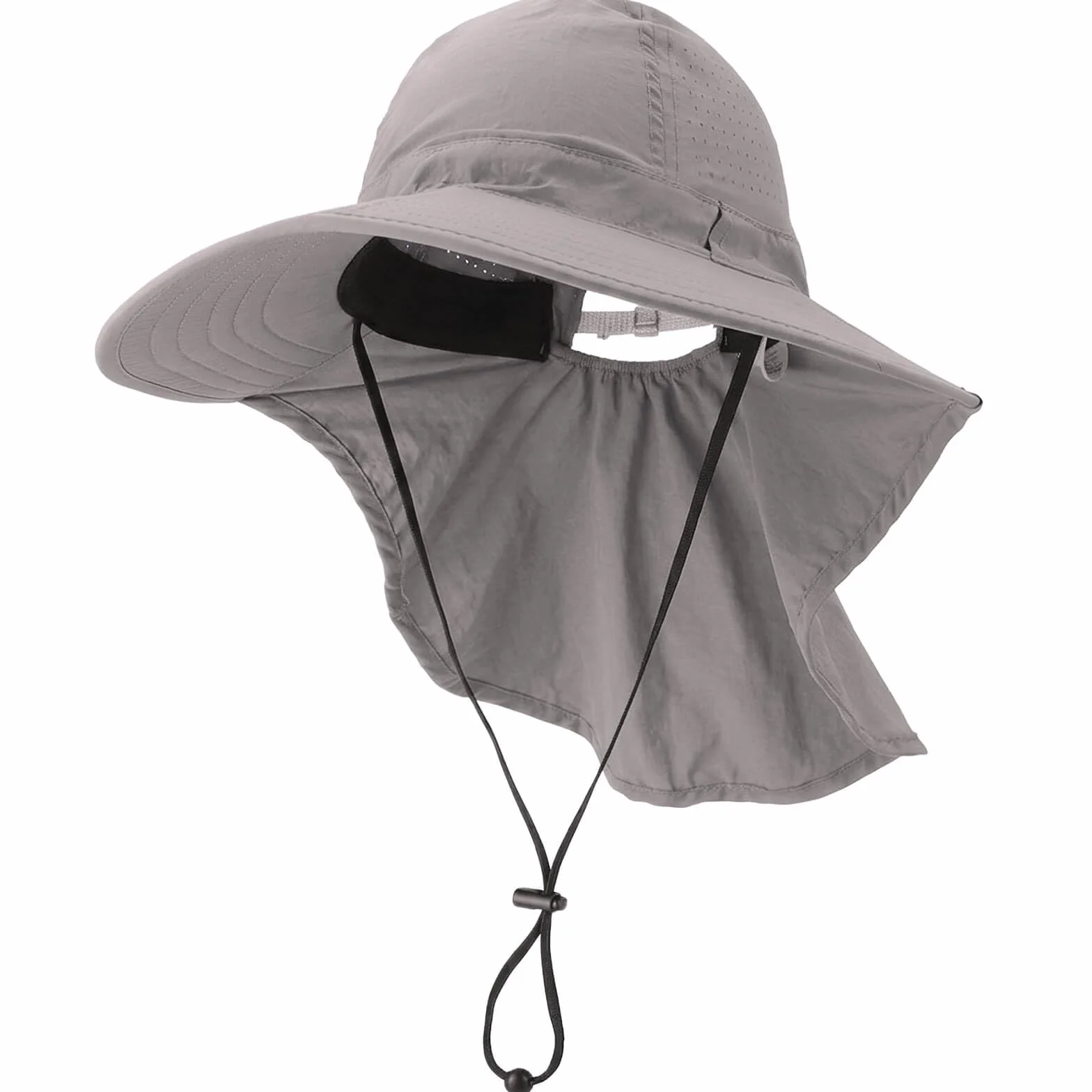DRESHOW Chapeau de Soleil Pliable Anti-UV Femme avec Rabat Cou Large Visière UPF 50+