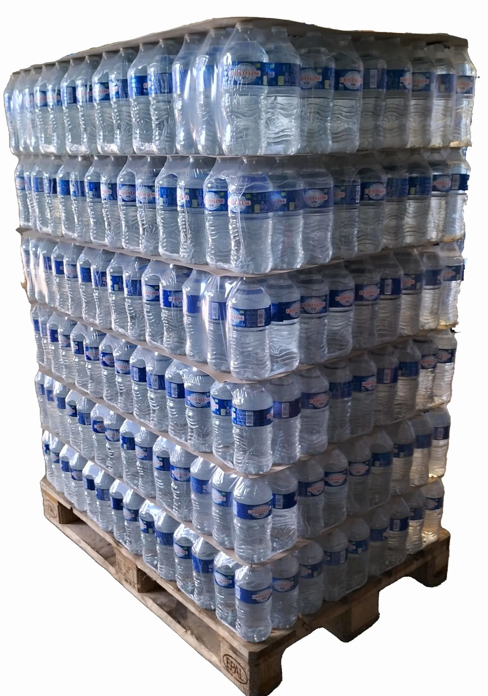 Palette eau Cristalline 126 * 6 bouteilles-1L Cristaline - IDEAL Chantiers BTP