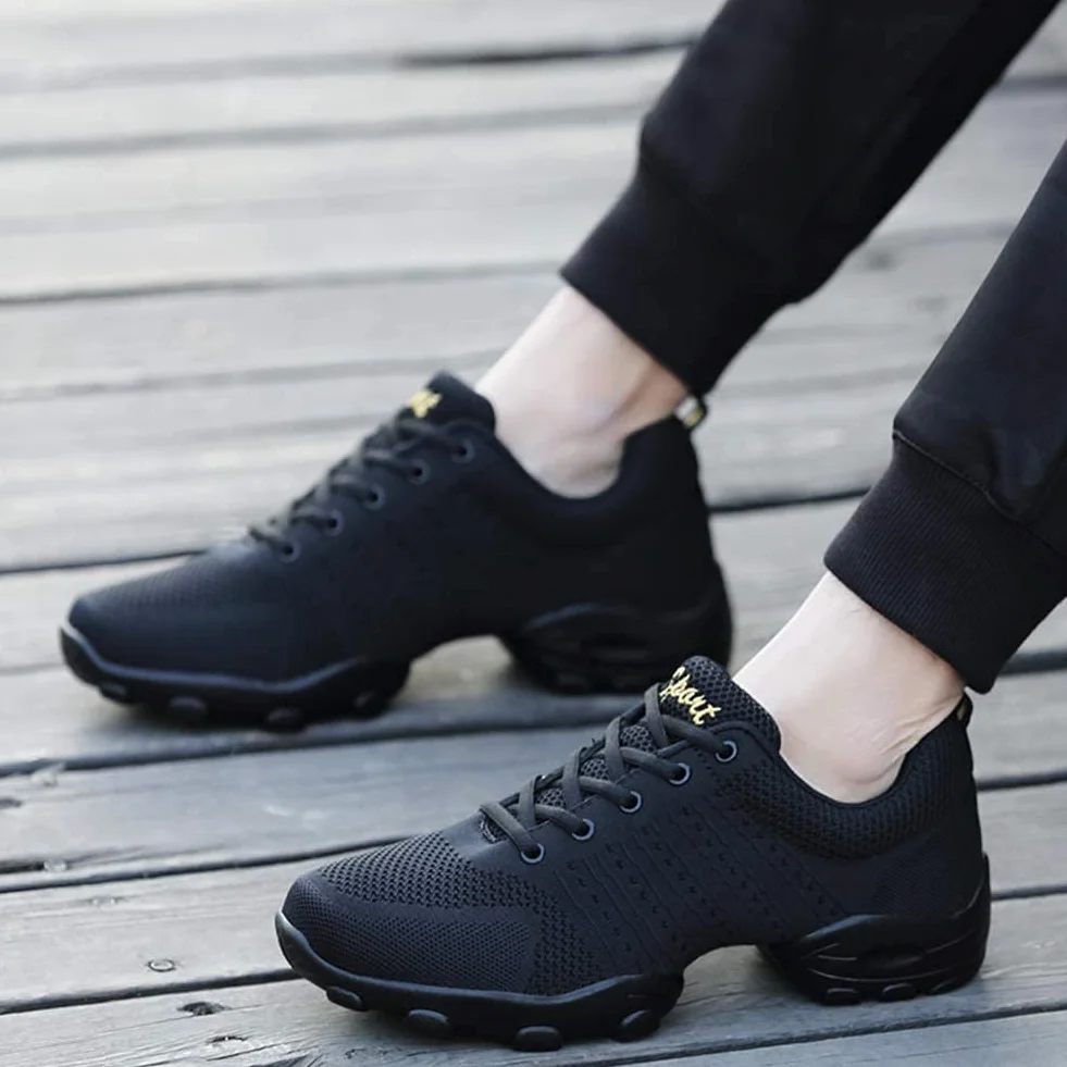 Chaussures de Jazz pour Hommes, Chaussures de Danse Latines en Cuir Respirantes, Noir, Taille 44 EU