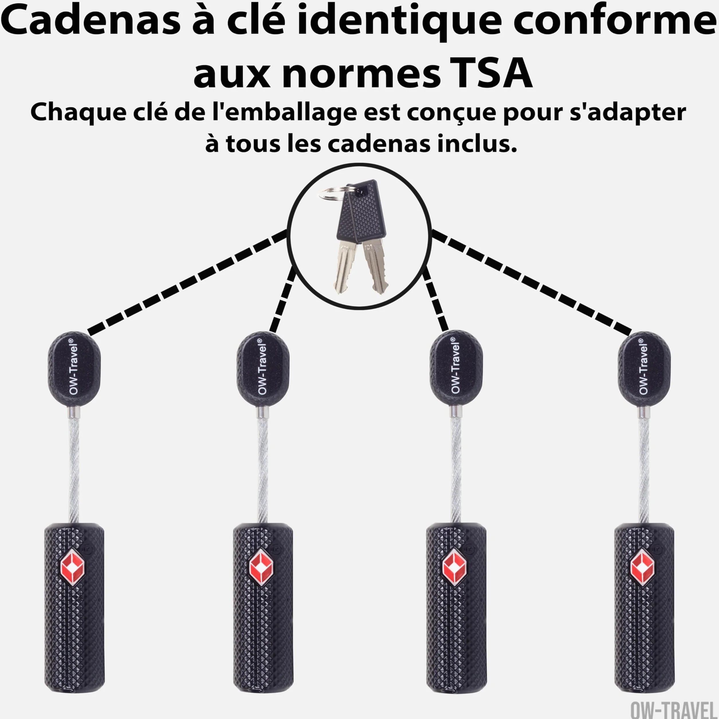 Cadenas Cable TSA 007 pour Valise Bagages Antivol Voyage