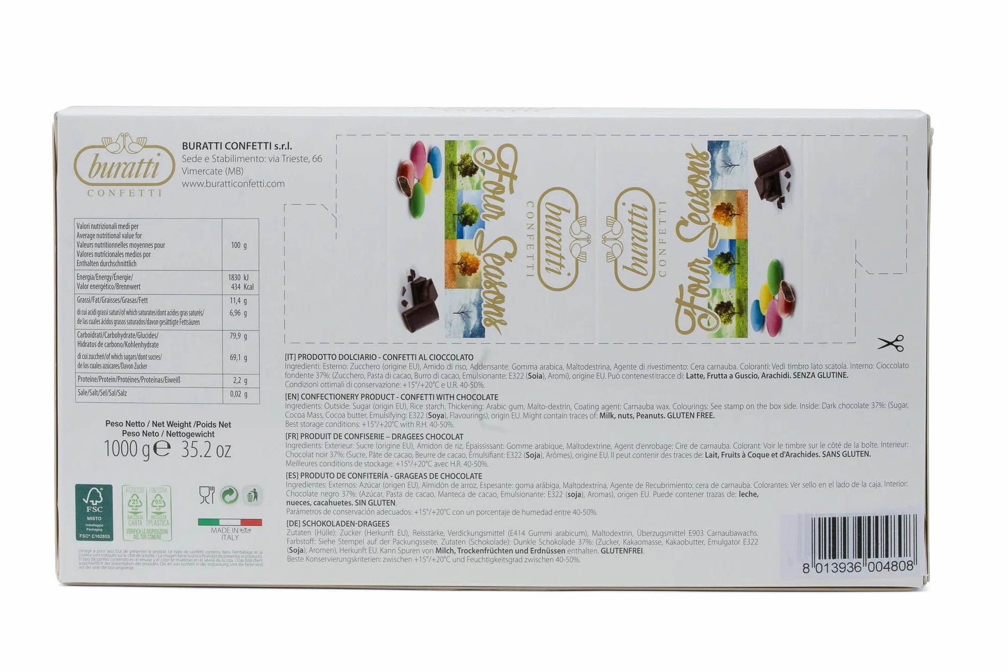 Buratti Confetti Dragées au Chocolat Printemps 1 Kg