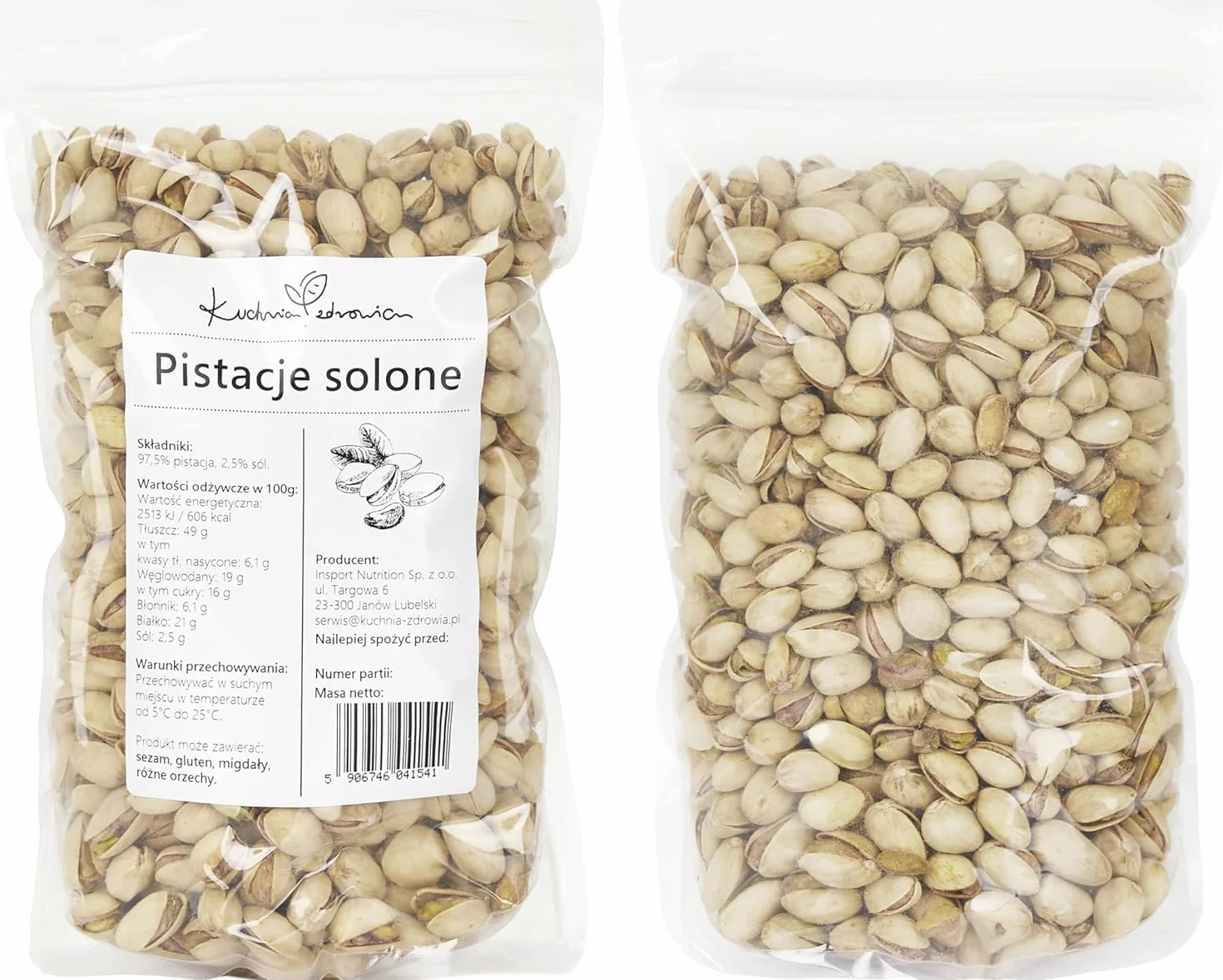 Pistaches Salées Naturelles 1 kg - Pistaches Croquantes Avec Sel, Riches En Fibres Et Source De Protéines, Idéales Pour Apéritif Et Snacks, Kuchnia Zdrowia