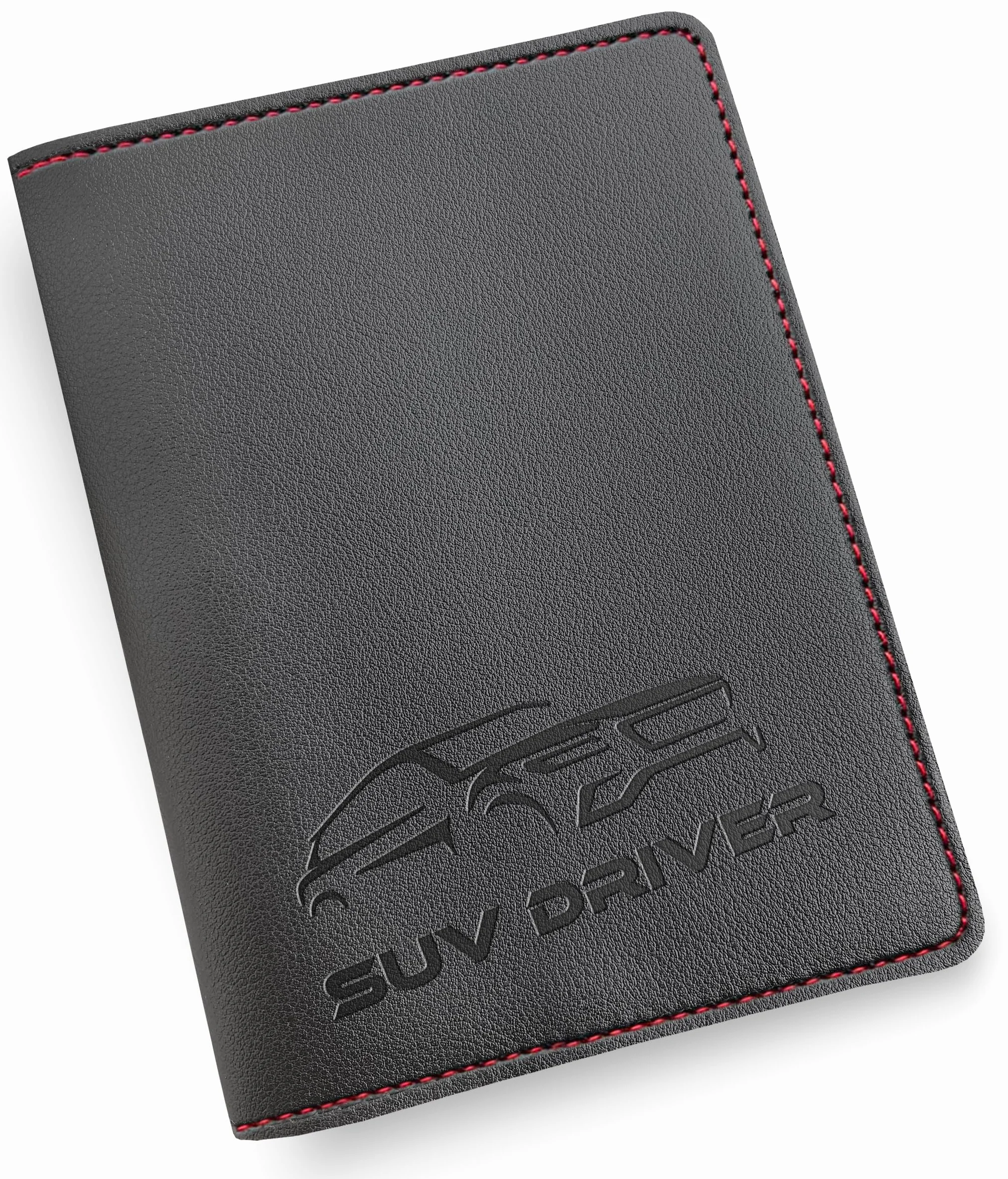 Porte Carte Grise Cuir Synthétique Noir/Rouge SUV Driver