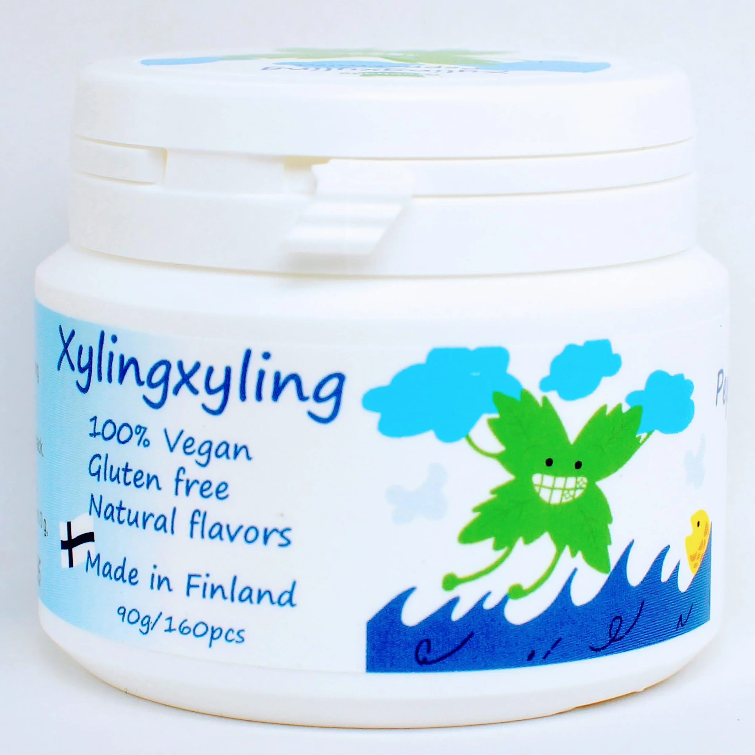 Pastille finlandaise au xylitol Xylingxyling 100% végétalienne sans sucre 4 paquets 90 g menthe poivrée