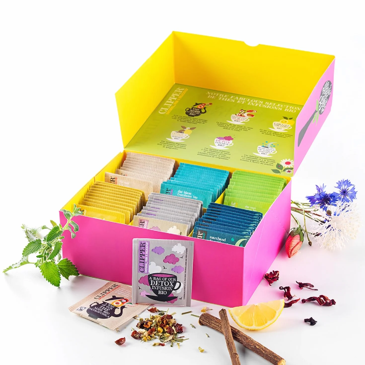 CLIPPER - Coffret Découverte Thé Et Infusion Bio - Coffret Cadeau - 6 X 10 Sachets De Thés Et D'infusions Clipper
