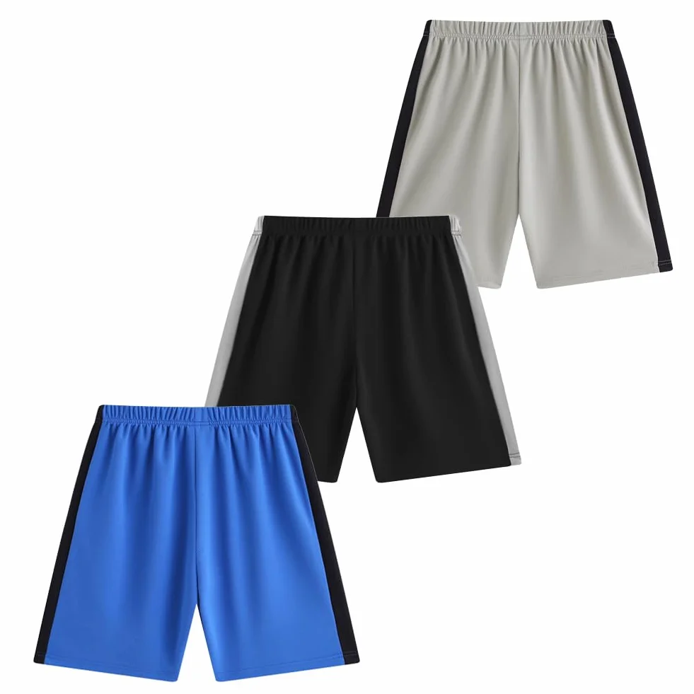 FedMois Shorts de Sport Garçon Lot de 3 pour Jogging Entraînement