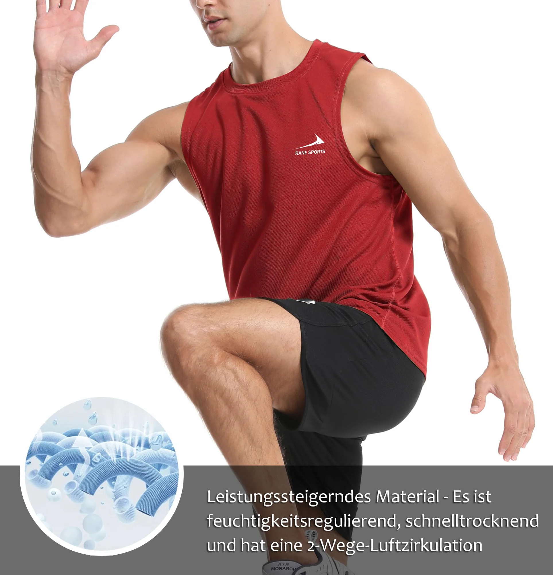 Gilet sans Manches Homme Course Gym Séchage Rapide Respirant T-Shirt Sport