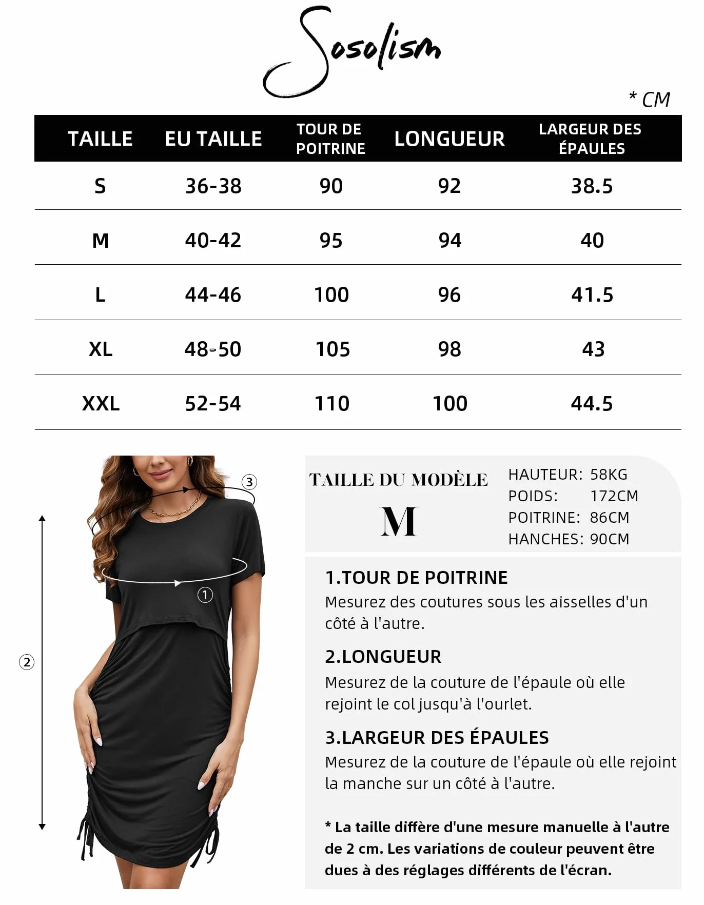 Sosolism Robe Multifonction d'allaitement pour Femmes Vêtements d'Été de Maternité Décontractée Manches Courtes