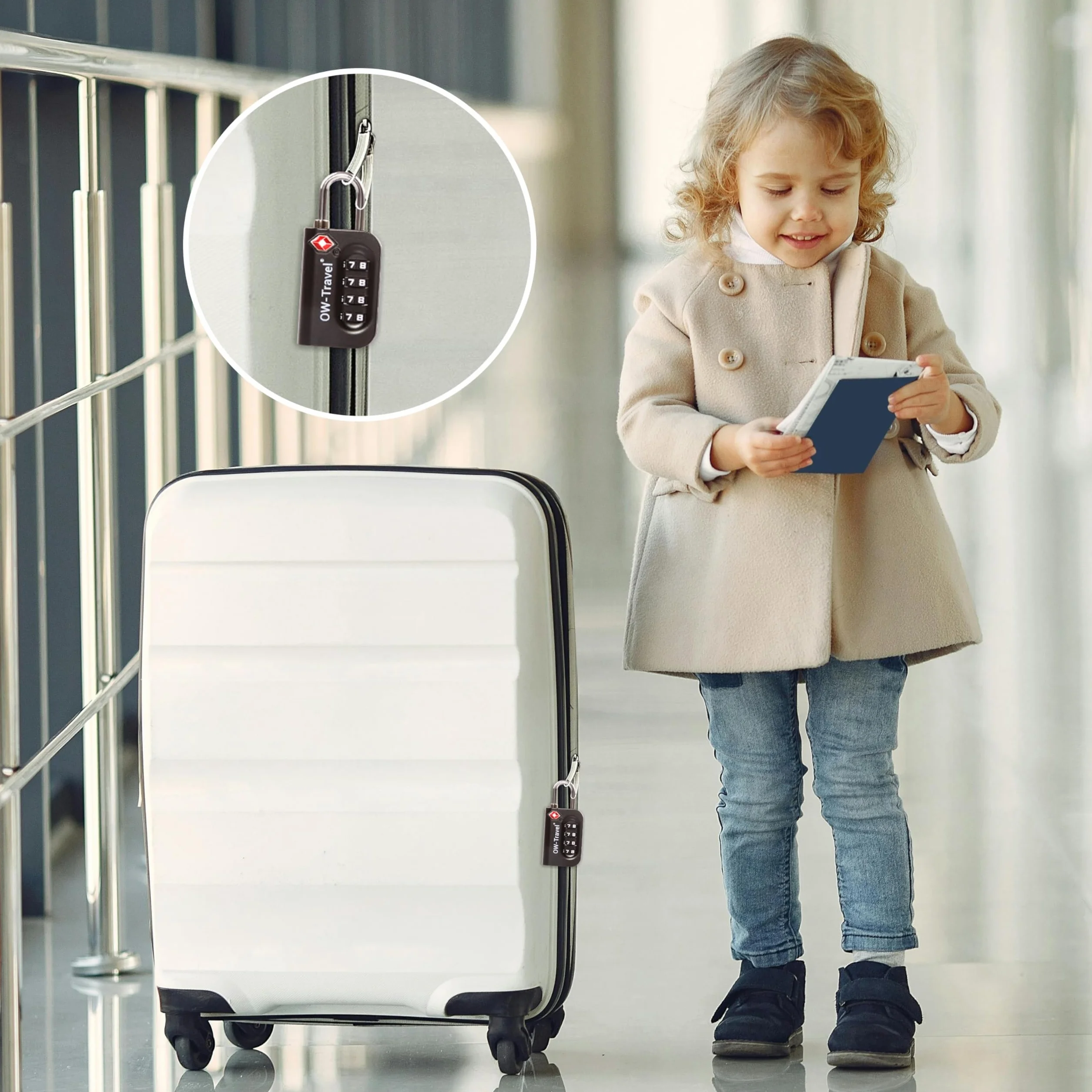 Cadenas TSA pour Valise 4 Chiffres Antivol Bagages Noir