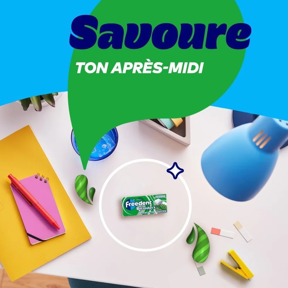 FREEDENT REFRESHERS Chewing Gum Sans Sucre Goût Menthe Verte 12 Paquets 96 Dragées